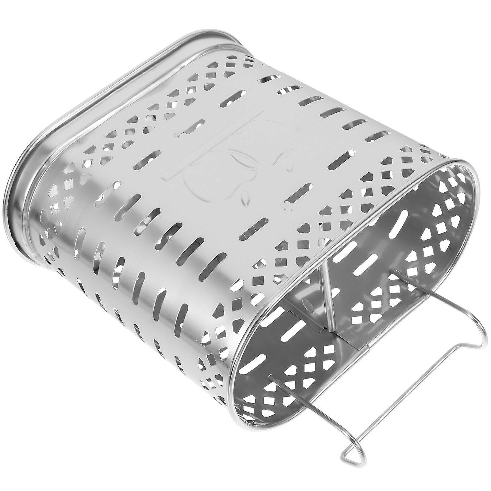 Stainless Steel Chopstick Holder for Kitchen Counter with Drying Rack Function Small Size Silver Color