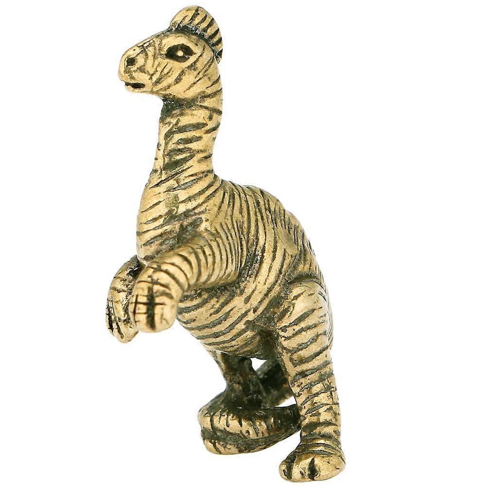 Vintage Brass Decor Dinosaur Statue Tabletop Dinosaur Figure Office Use 2.5x2.3x3.3cm 1Set