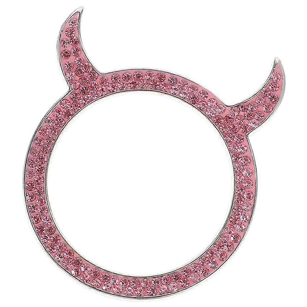 Rhinestone Engine Start Decoration Ring Car Interior Upgrade Craftsmanship Pink 1Pack