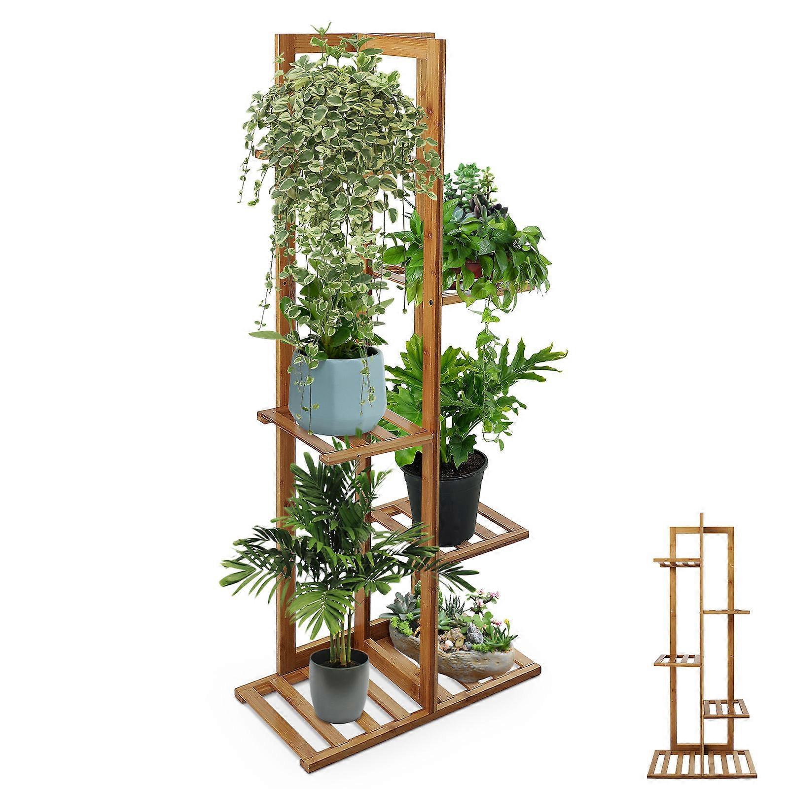 Plants Rack Stand Multi-tier Display Use Simple Design Bamboo 1Pcs
