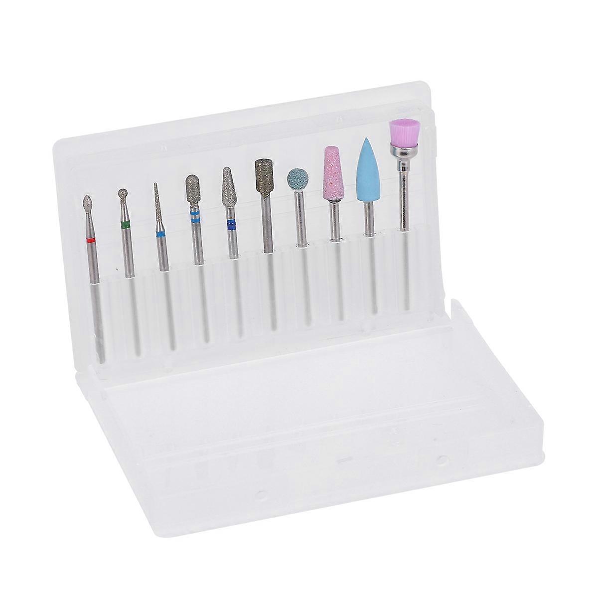 Cuticle Clean Drill Set Professional Nail Drill Bits For Spa Assorted Color 5.00X0.50X0.50CM