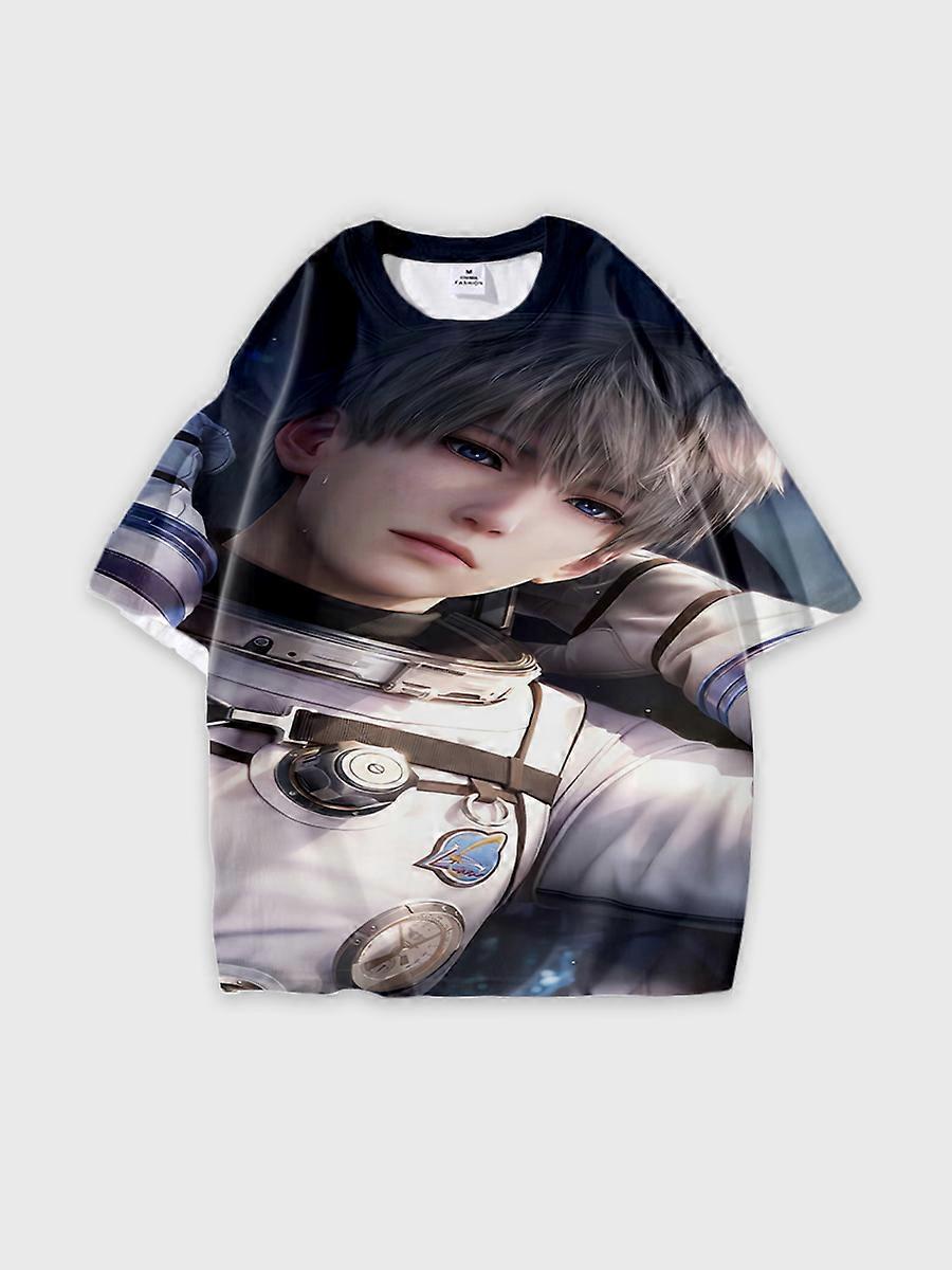 T-shirt round neck Role Pattern loose short sleeve E798