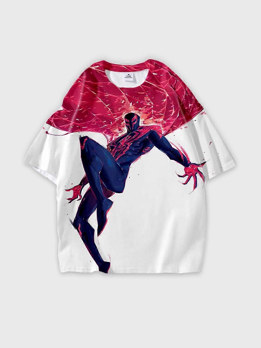 T-shirt round neck Role Pattern loose short sleeve C2977