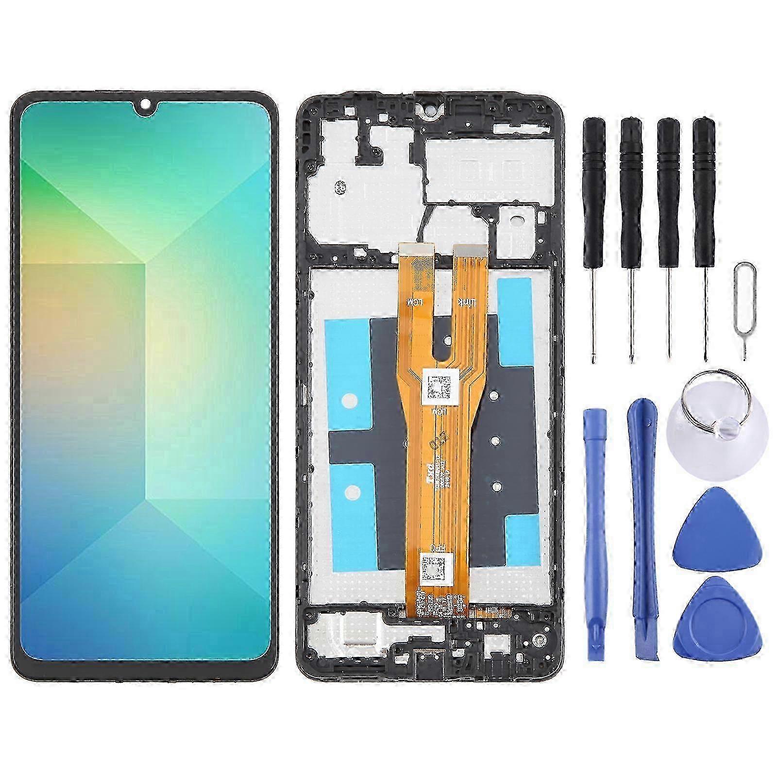 2025 For Samsung Galaxy A06 SM-A065F COMPATIBLE LCD Screen Digitizer Full Assembly with Frame (Black)Black SZRH A-C