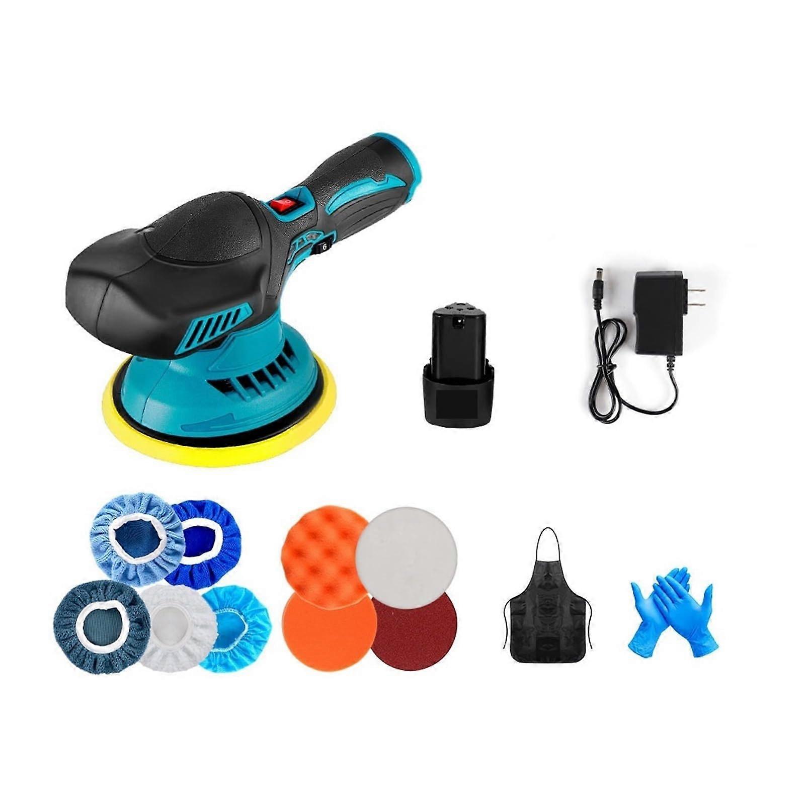 Wireless Car Polisher 6000 RPM, 6 Adjustable Speed Settings, Electric Waxing Machine, Low Noise Auto Detailing Tool with 1 Battery Plug