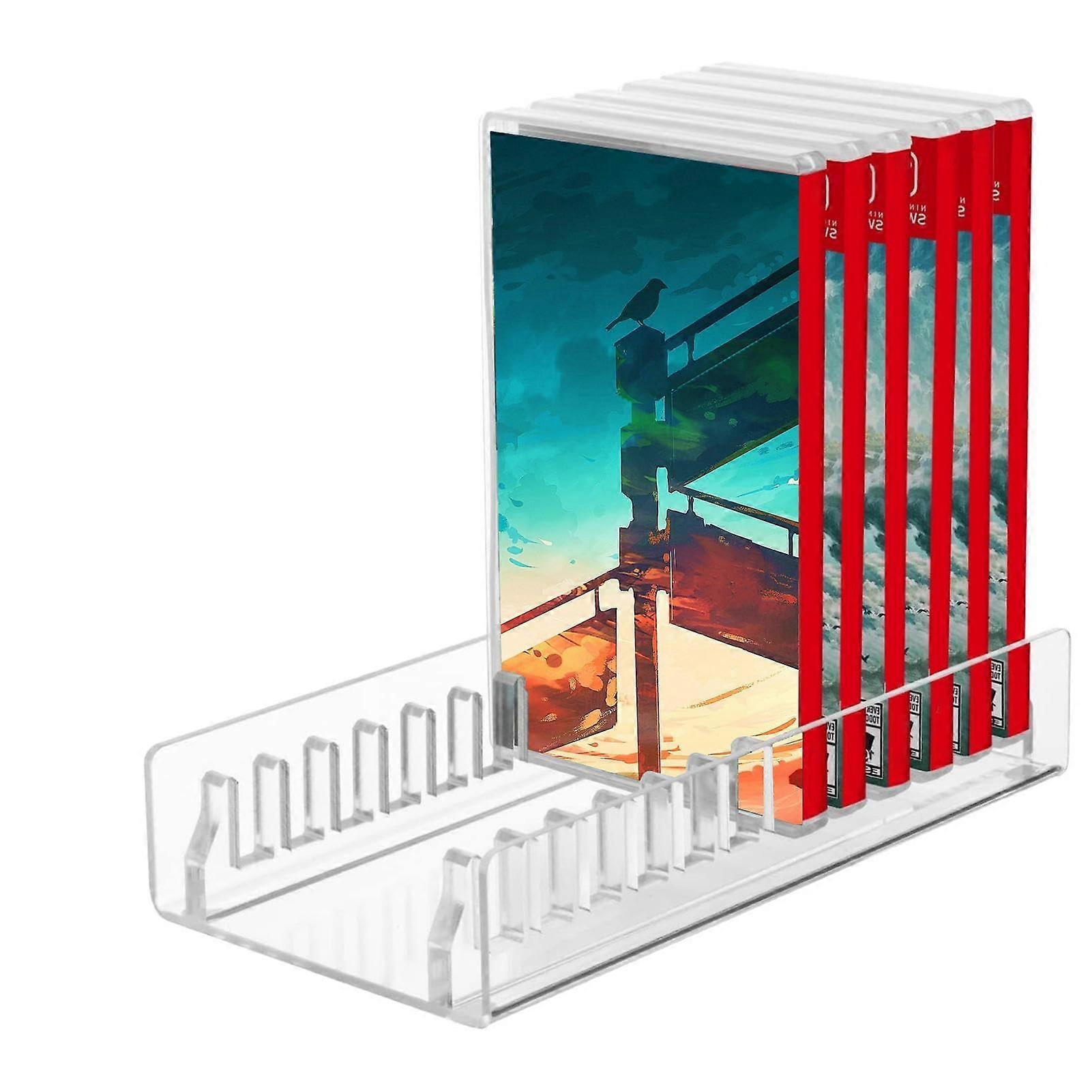 Acrylic Game Storage Game Display Holder Transparent NonSlip Acrylic Pads Storage for up to 12 Games Organizer Stand for Gamers