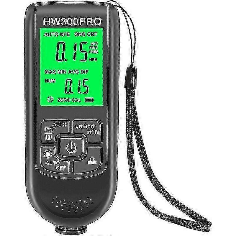 0-2000um High Accuracy Car Paint Thickness Tester with Digital Display for Various Coatings 1pcs Black
