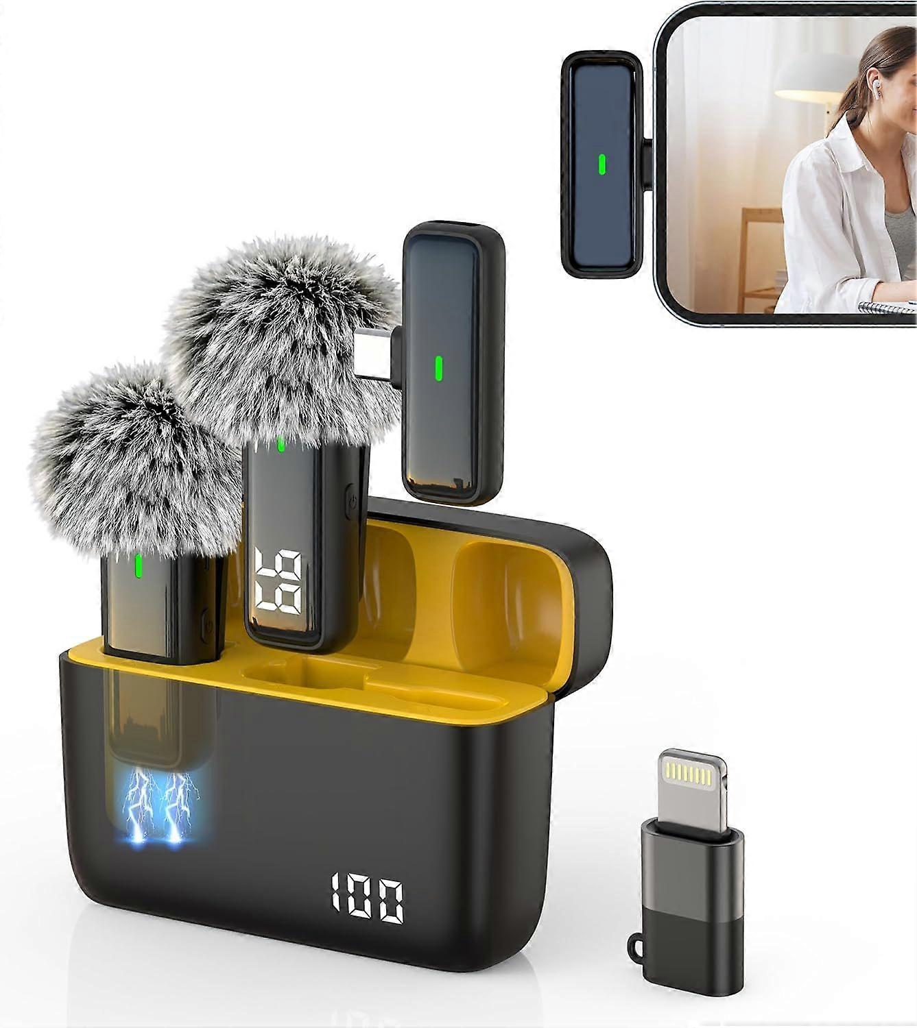 Microfono Wireless per iPhone e Android Lav Mic USB C Microfono lavalier Tipo C Lavali