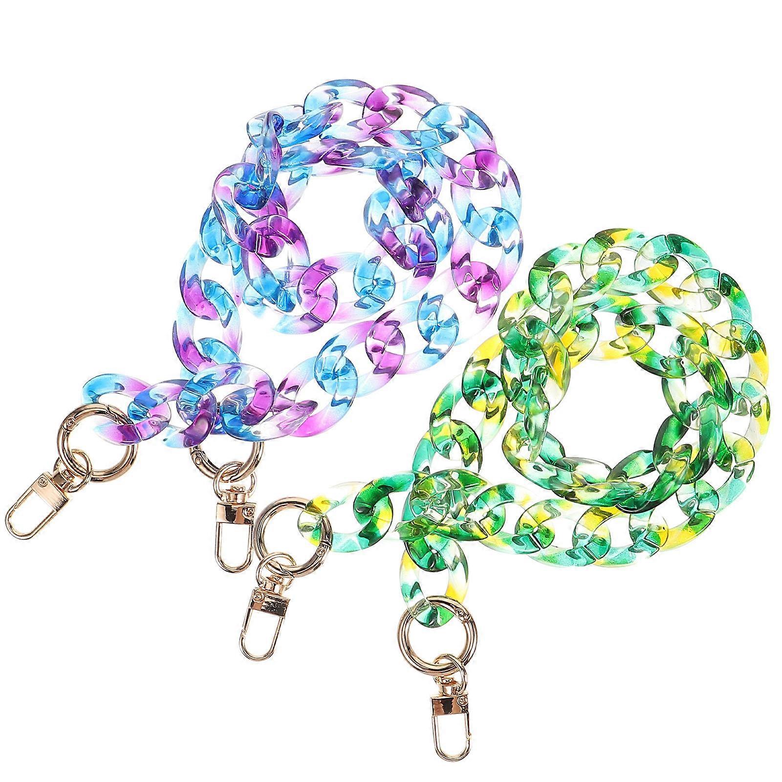 Acrylic Purse Chain Handles Durable Decorative Bag Chains for DIY Handbags & Mini Clutches with Easy Attach Rings