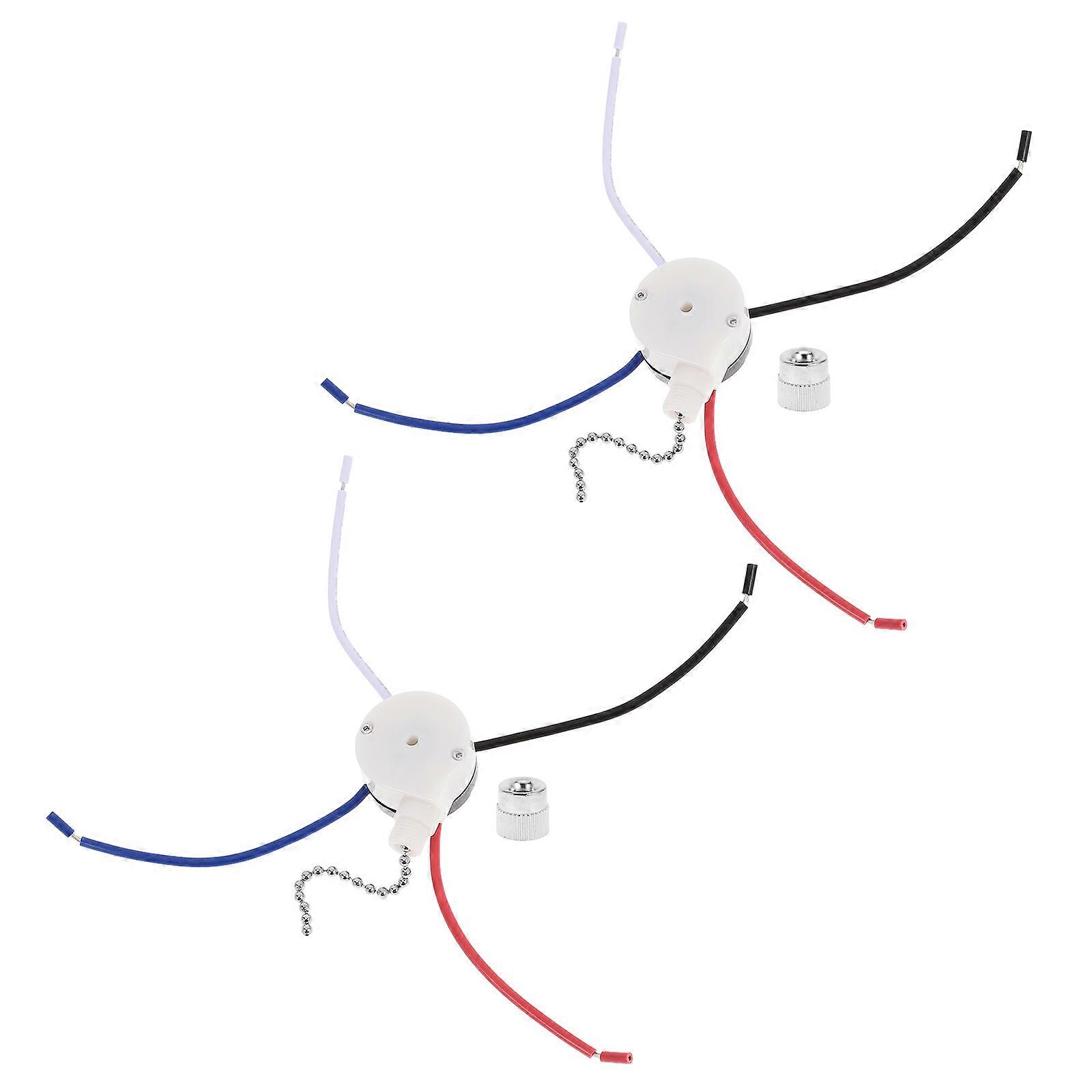 Ceiling Fan Pull Chain Switch Kit 3Speed Control Plastic Metal Multi Color for Home Use