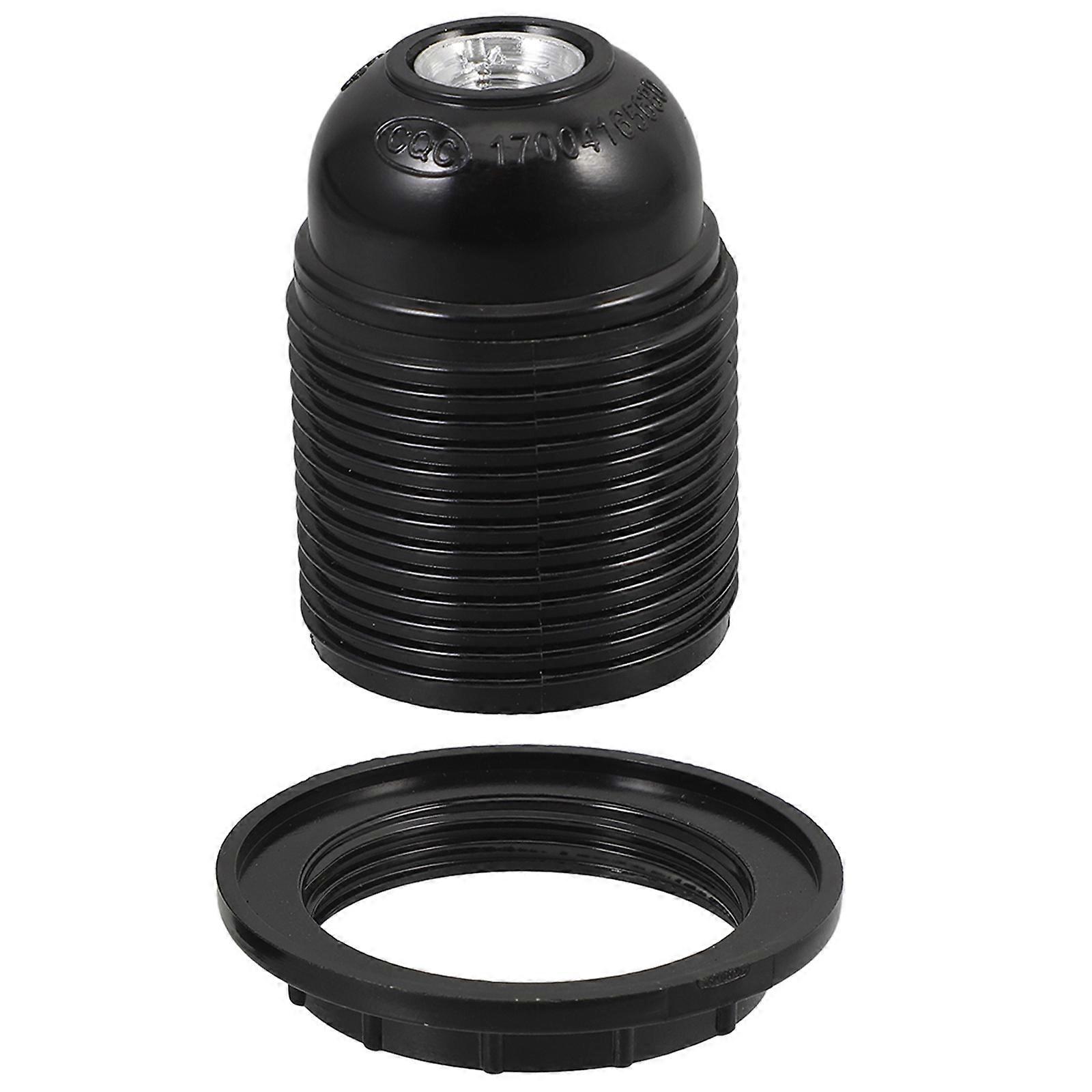 E27 Lamp Socket Replacement Black Bakelite and Aluminum Alloy for Lamp with 10mm Threaded