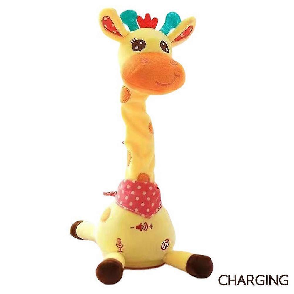 Interactive Giraffe Plush Toy - Sings, Dances, Lights Up, and Repeats What You Say, Musical Rocking Electronic Toy for Kids