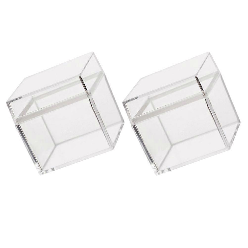 Clear Storage Box Display Container Candy Case Transparent Square For Christmas Home Decoration 8x8x8cm 2Pcs
