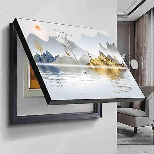 Electric Meter Cover Modern Decorative Electrical Panel Cover For Living Room Nordic Minimalist Design 55x45cm Model 005