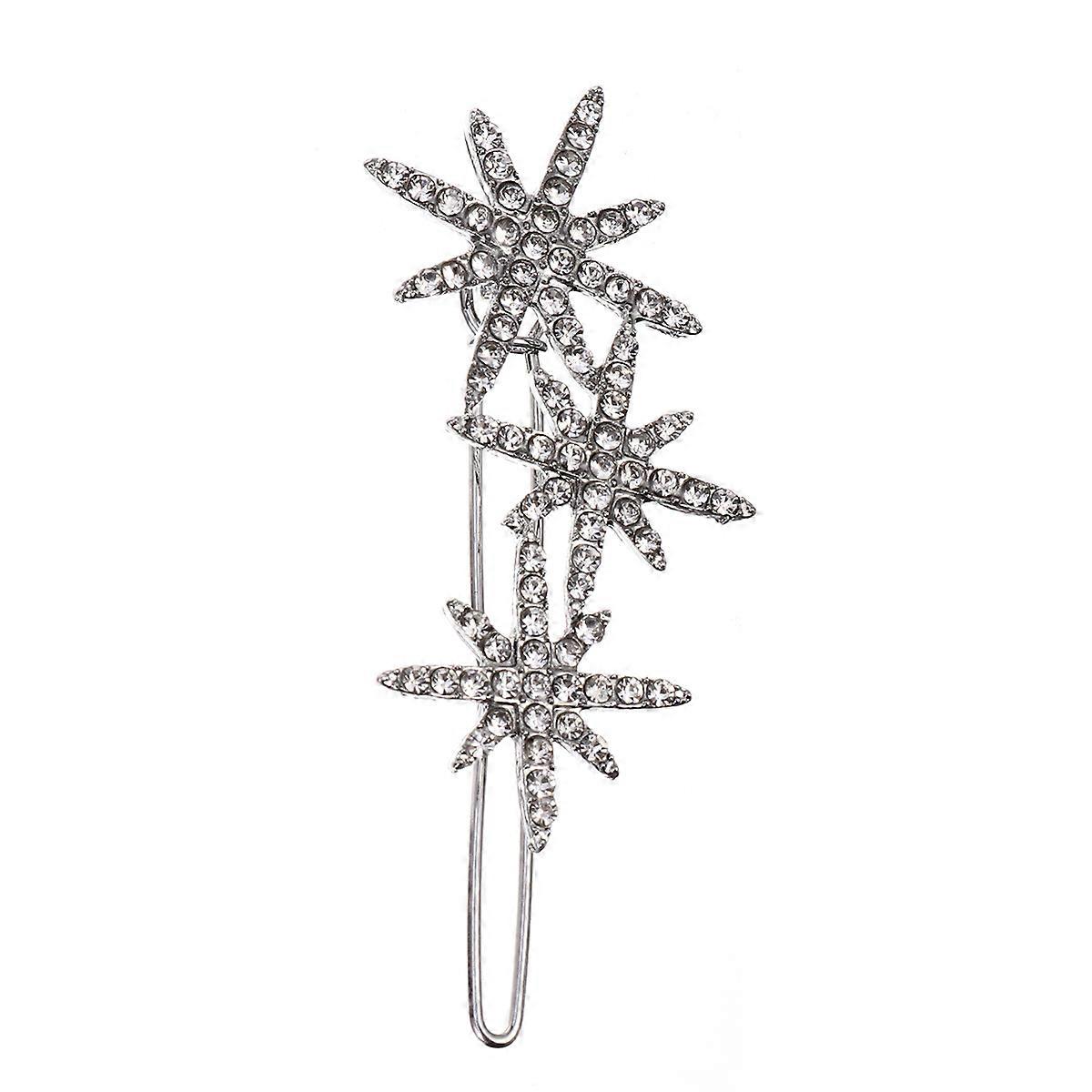 Tyylikkäät kiiltävät lumihiutaletähtihiusklipsit strassit naisille, monipuoliset asusteet joulujuhliin ja päivittäiseen käyttöön