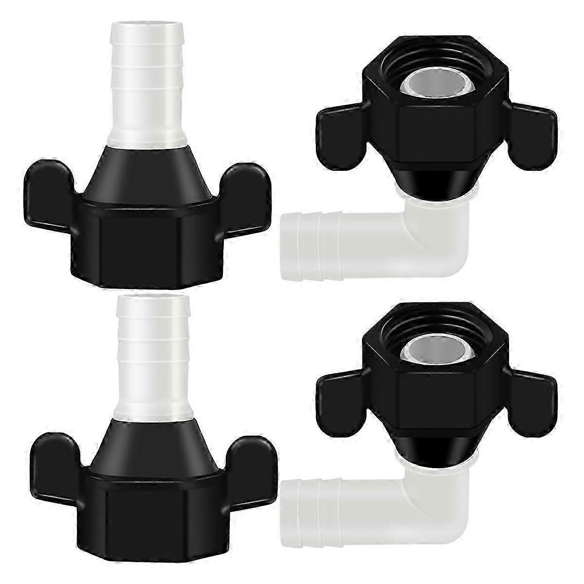 4Pack de 1/2 pouce x 14 NPT x 1/2 pouce coude cannelé et adaptateur pivotant droit pour pompe à eau de camping-car, raccords Pex filetés femelles