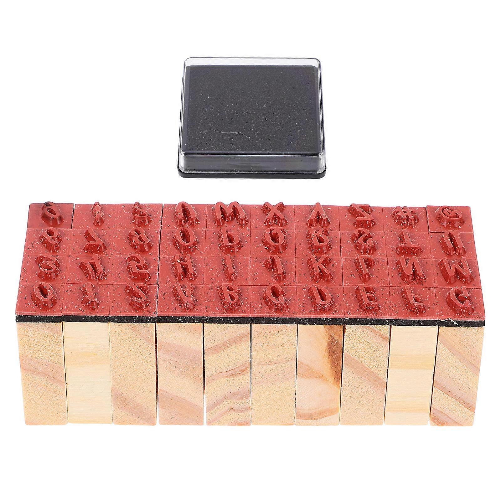 Durable Rubber And Wood Letter Number Stamp Set Great For Journaling Scrapbooking 40 Stamps Pack