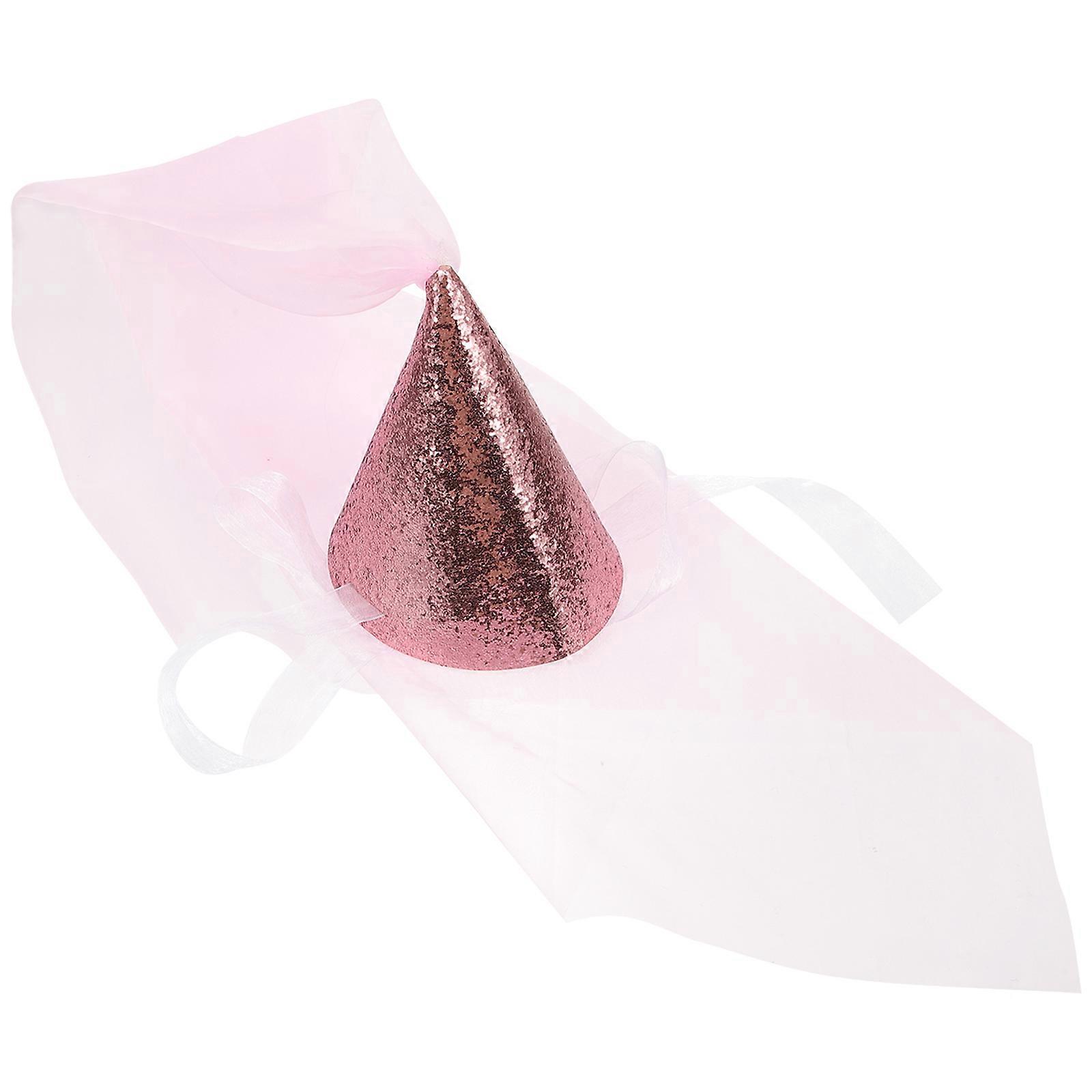 Girls Birthday Party Cone Hat With Unique Sequins And Tulle Designed As A Fun Prop For Birthday Celebrations 1Set