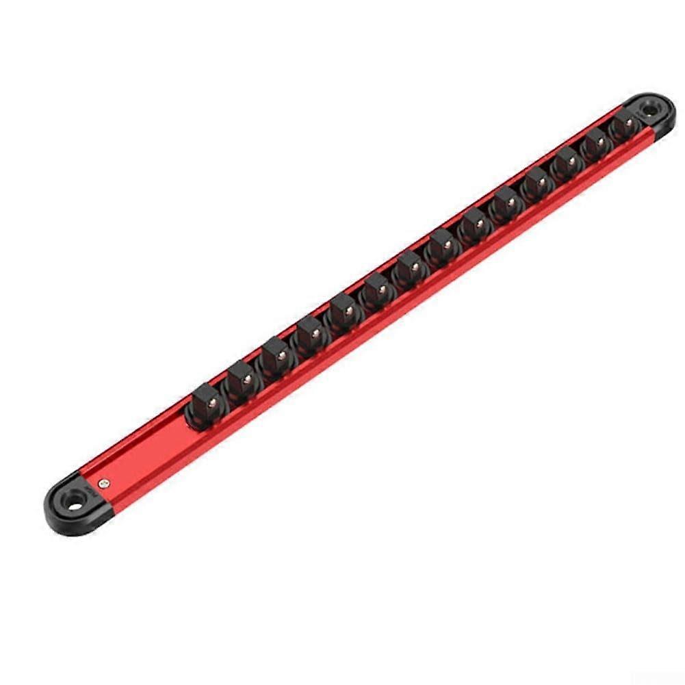 Versatile Socket Organizer 1/4 3/8 1/2' Magnetic Rail Bracket 360° Rotating Clips (9.5mm)