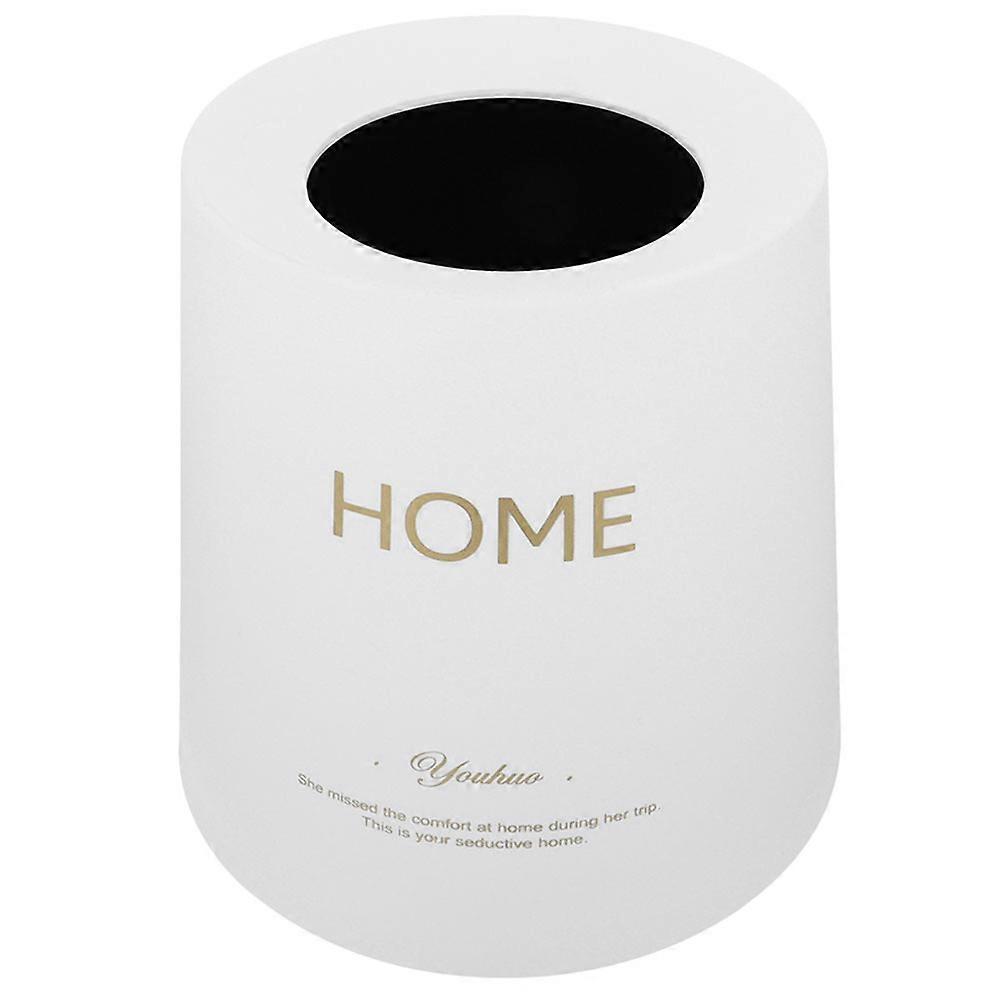 Round Trash Can for Office and Bedroom White Plastic Waste Basket with PP Material 12.5 Inches