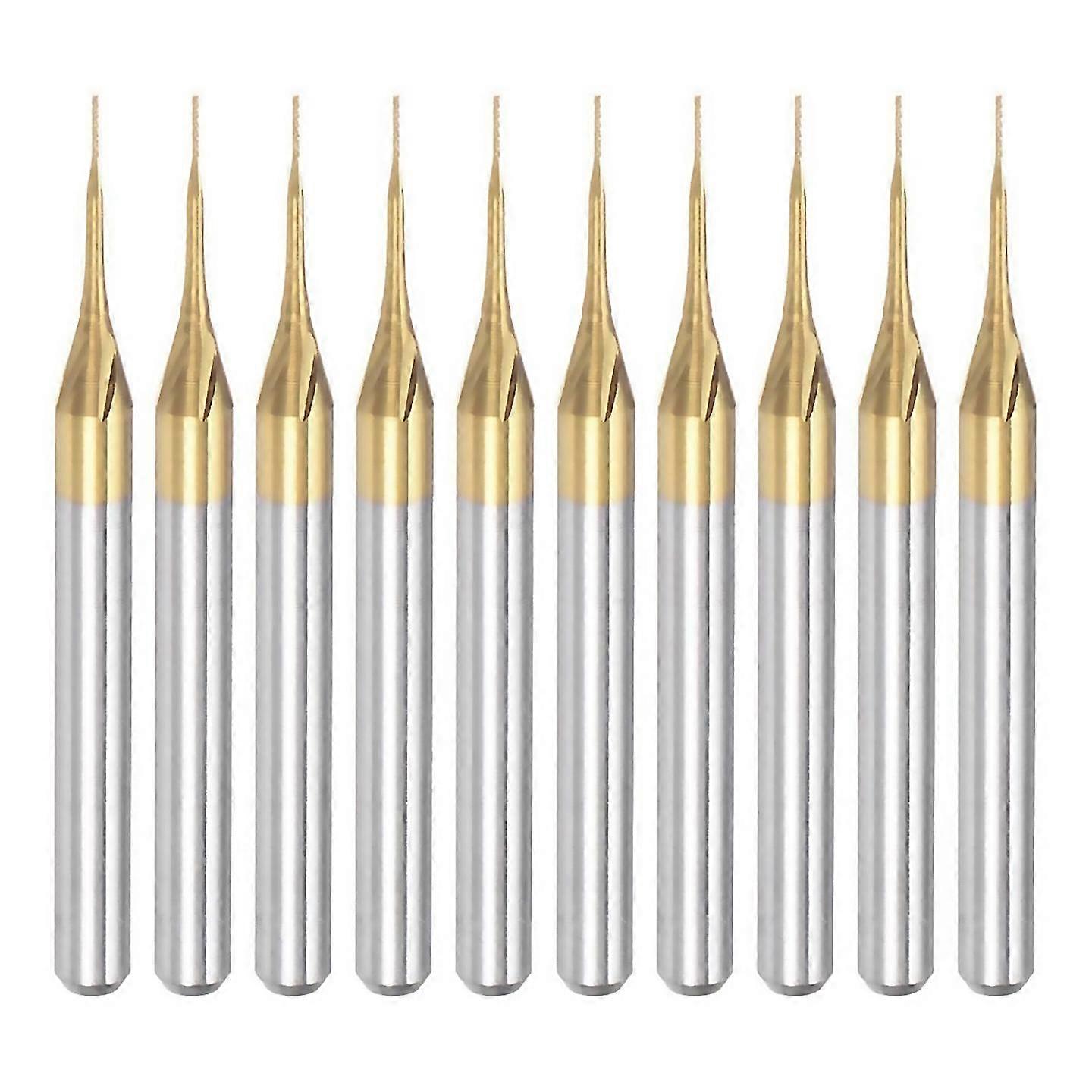10pcs Titanium Coat Carbide End Mill Engraving Milling Cutter Cnc Router Bits For Pcb Machine 18 I E