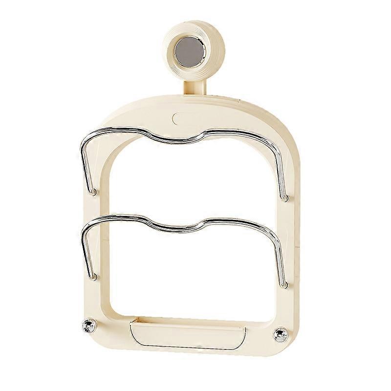 Wall Mount Pot Lids Holder No Punching Suction Cup Double Layer Storage Rack