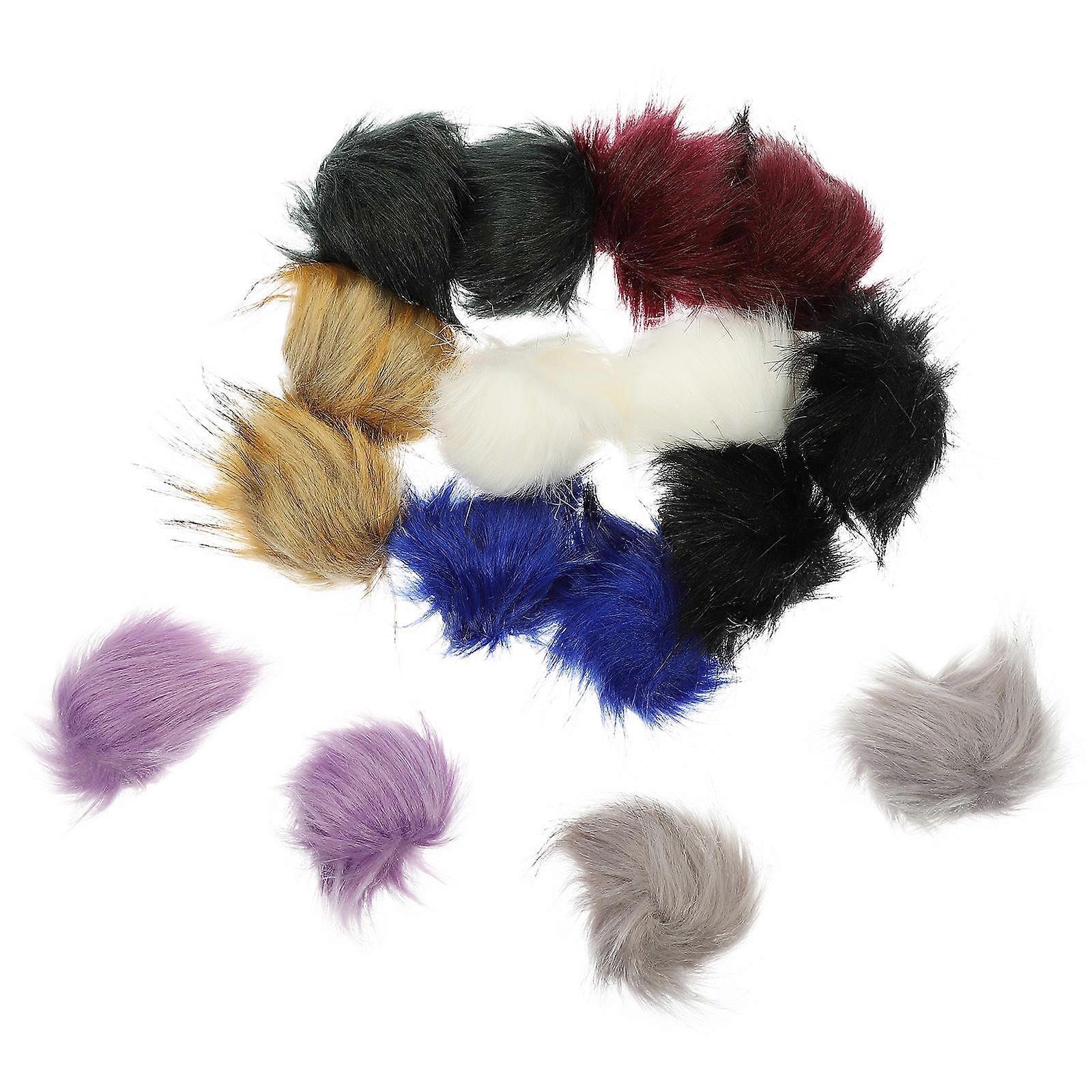 Fluffy Balls for Decor Assorted Color Artificial DIY Craft Supplies Headwear Balls 16Pcs