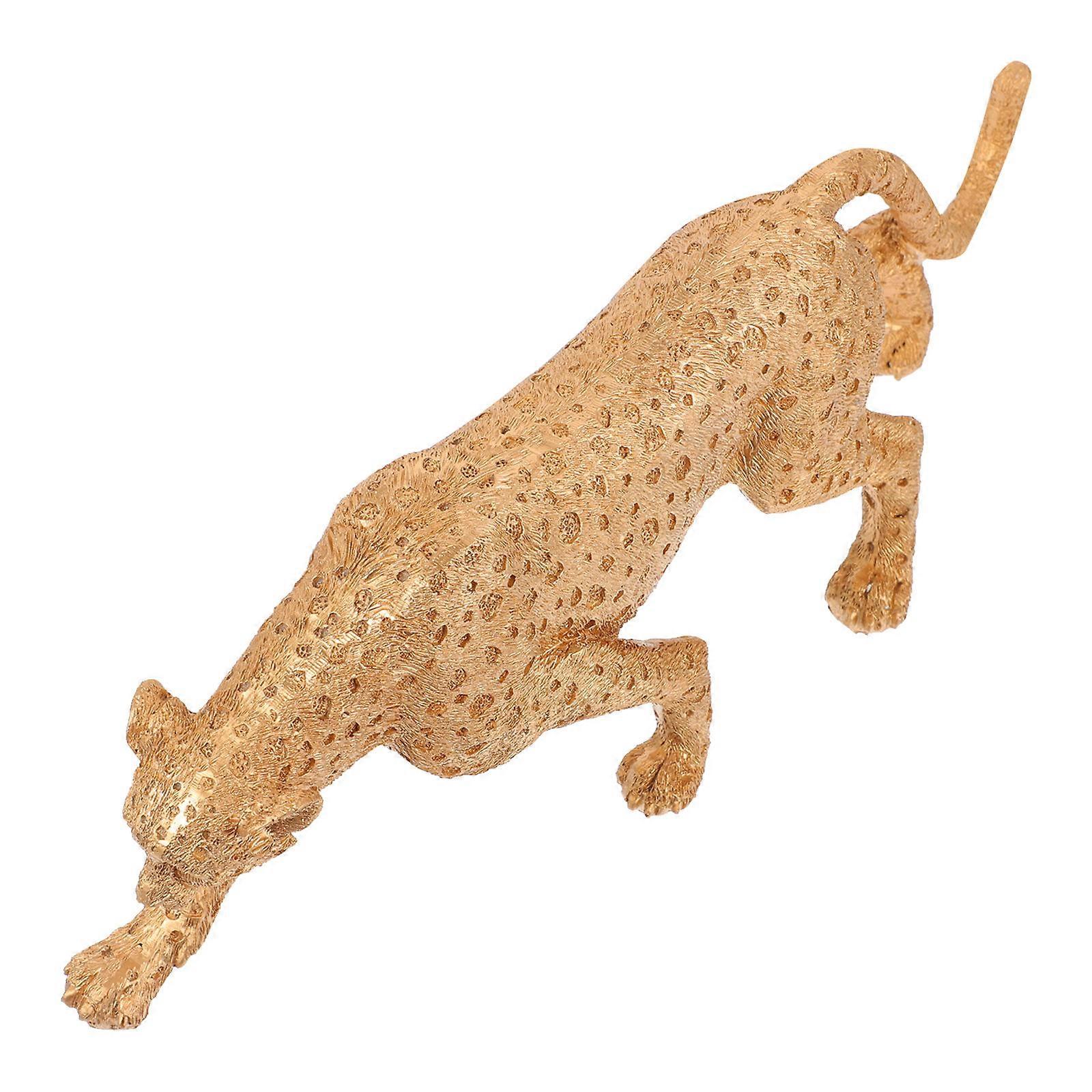 Golden Leopard Ornament For Daily Use Desktop Decoration 29.5X21X10cm Delicate Office Style 1Pc