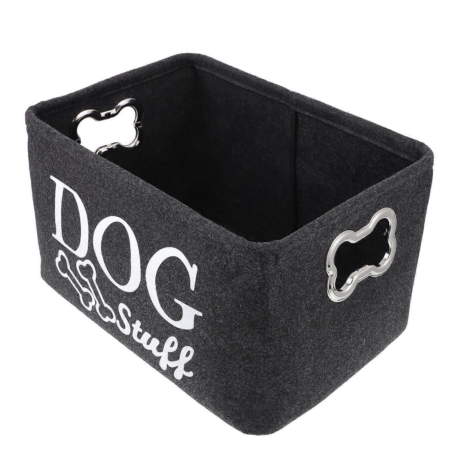 Black Pet Toy Felt Container For Home Organization In Simple Design 1Pack