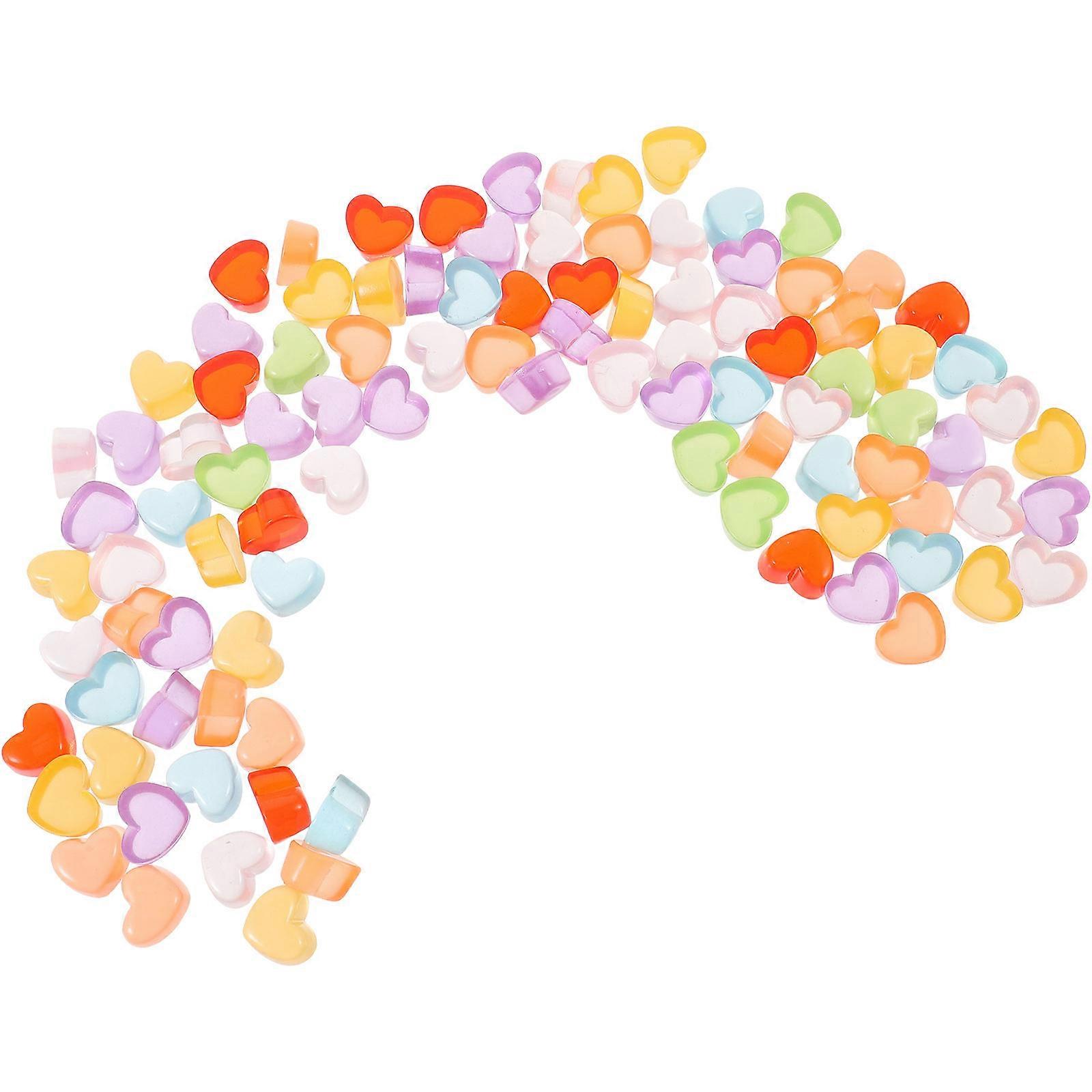 100pcs Assorted Color Heart Shaped Resin Charms for DIY Decorations Vase Fillers and Table Scatters