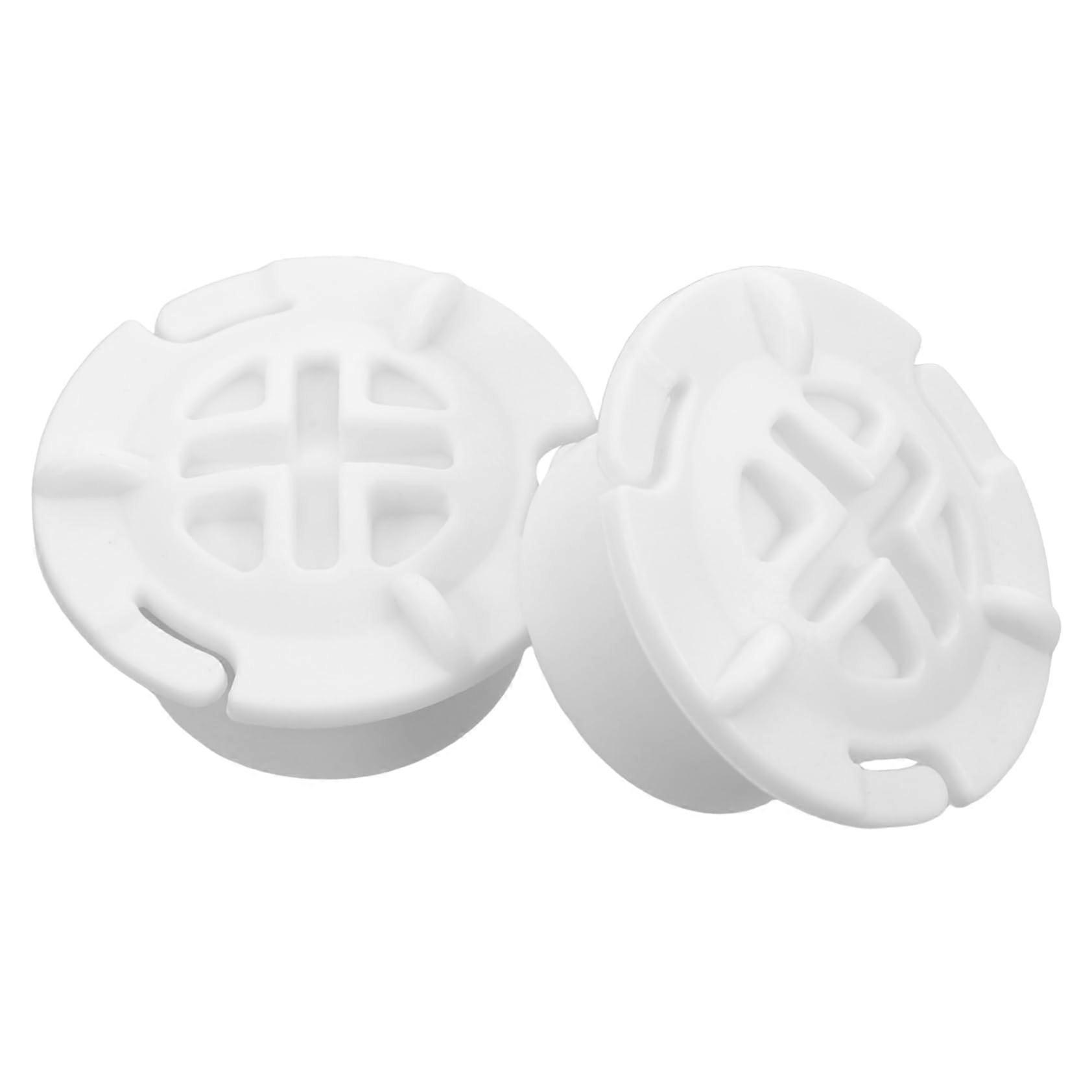 2 pieces of plastic fixing caps with inner diameter for secure indoor children's play equipment, easy installation and durable protection.