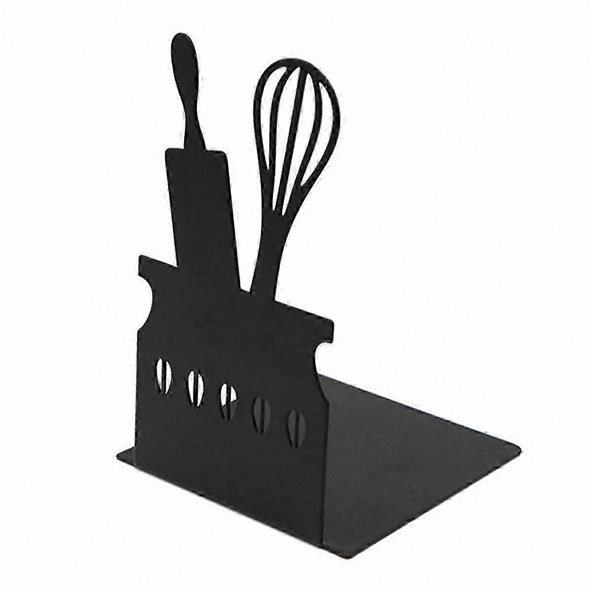 Artistic Hourglass Design Metal Bookends with Hollow-Out Pattern for Home Decor