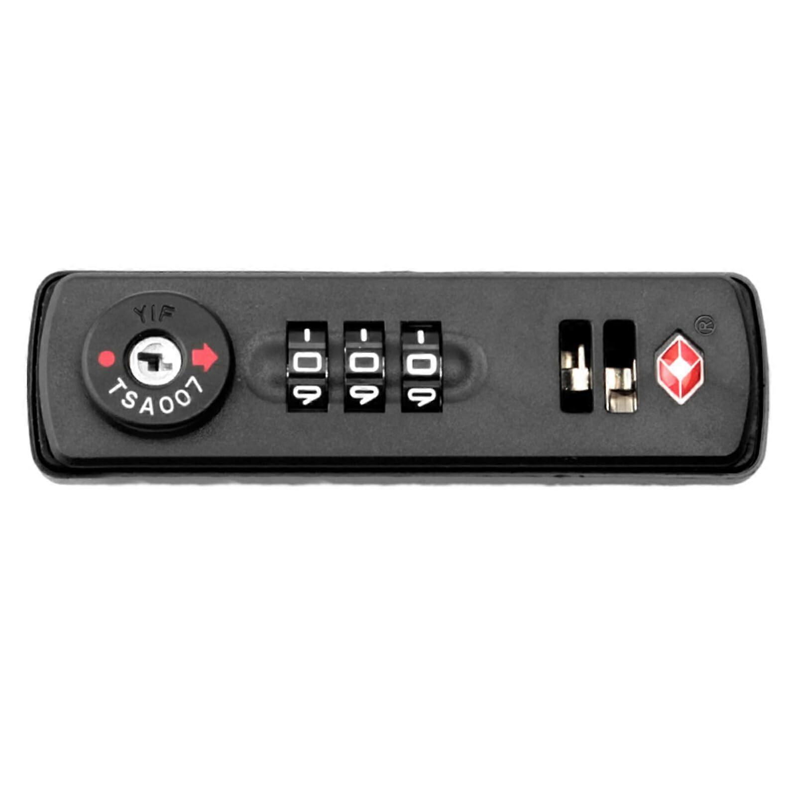 TSA Approved Combination Lock for Luggage, ABS Plastic, Black, Travel Security Lock