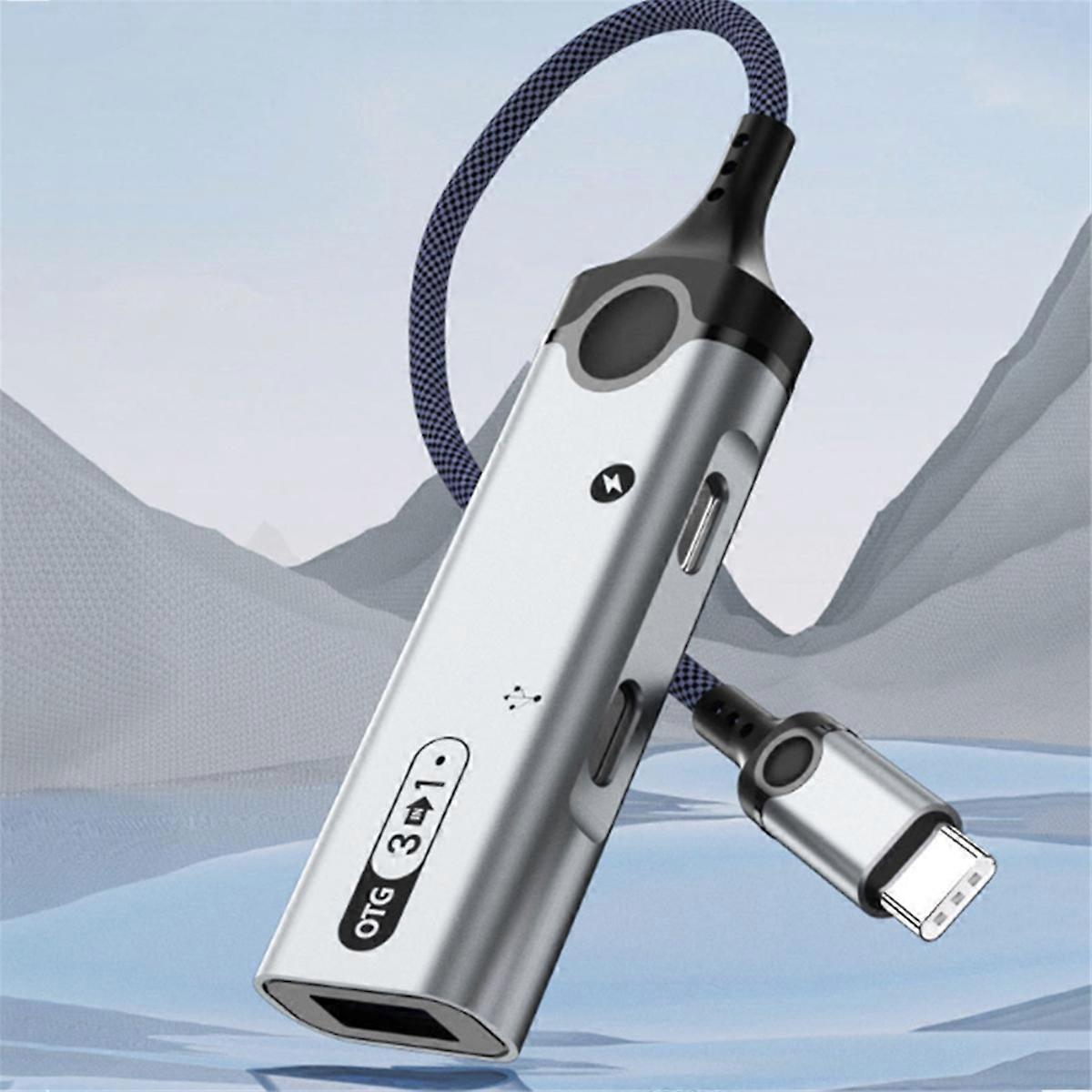 OTG Adapter 3in1 Type-C Android Charging External U Disk Card Reader USB Converter PD 60W Docking Station