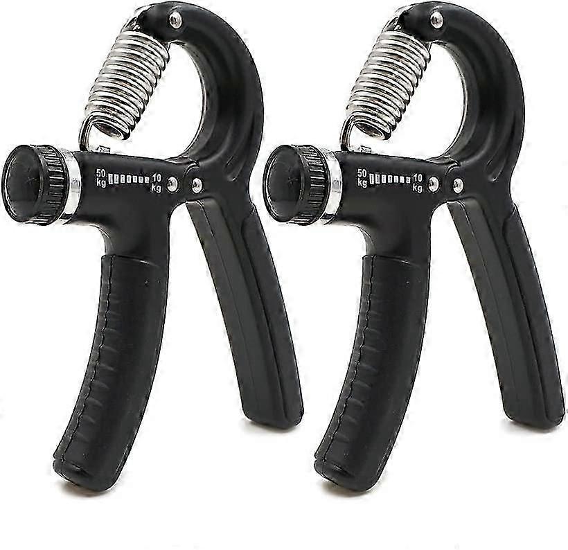 2つのハンドエクササイザー、フィンガーウェイトハンドフィンガーマッスルトレーナー調整可能な抵抗-前腕筋力トレーニングウェイト50kg(ブラックリスト)のセット