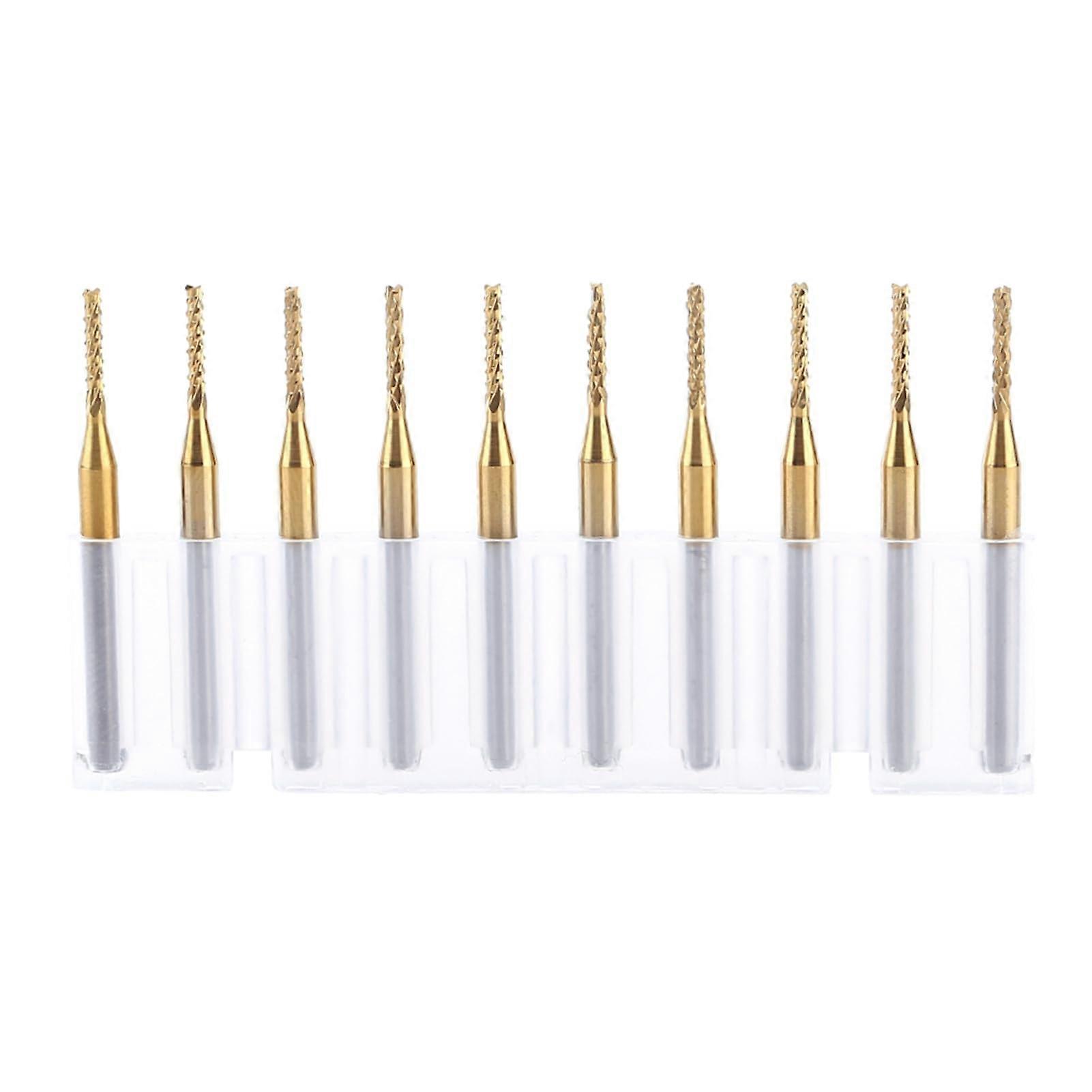 1.5mm Cutting End Mill Cutter CNC PCB Engraving Bit Tungsten Coated 1/8 Inch Shank 10 Pieces
