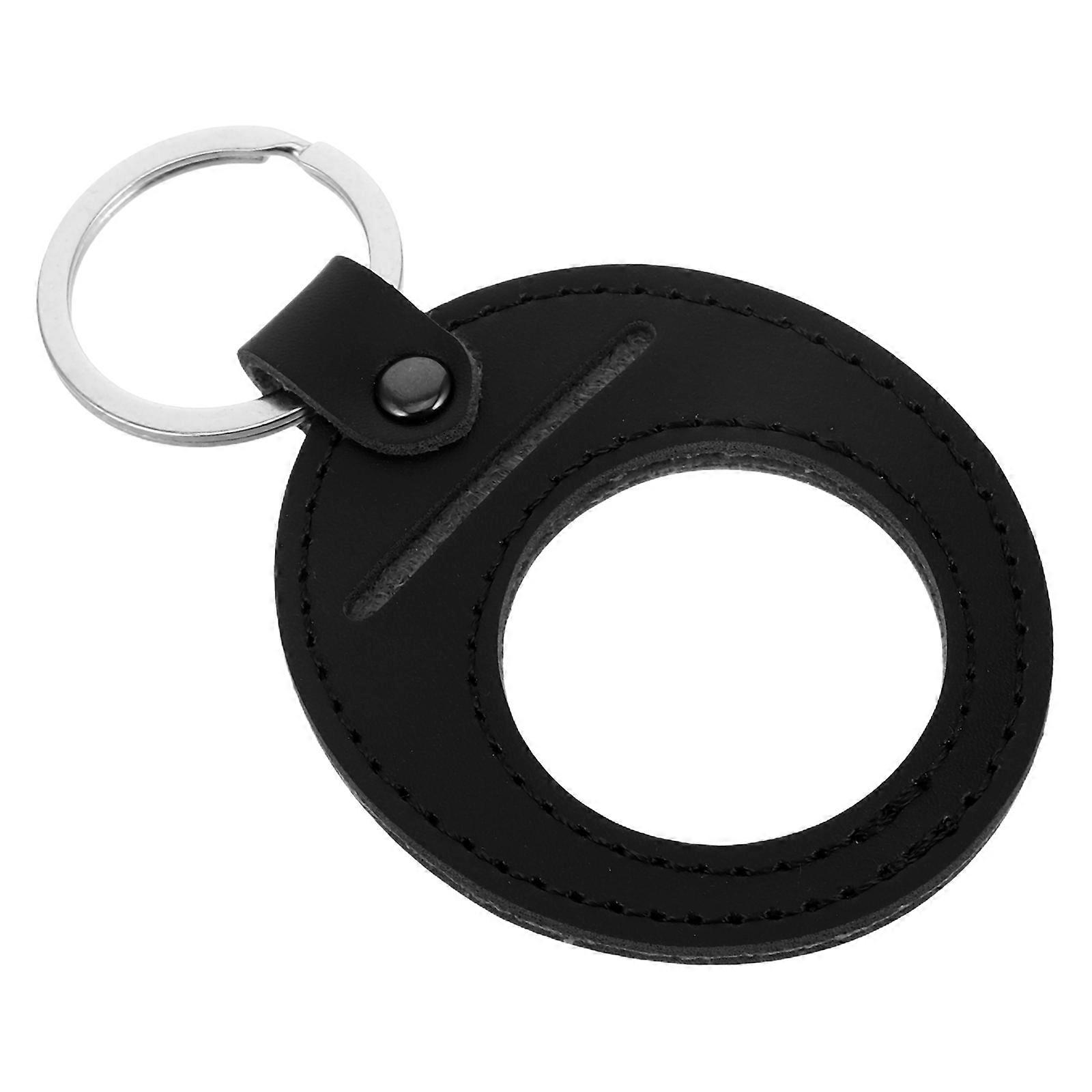 Coin Holder Keychain Rectangular Accessory Black and Alloy for Protection from Scratches 1Set