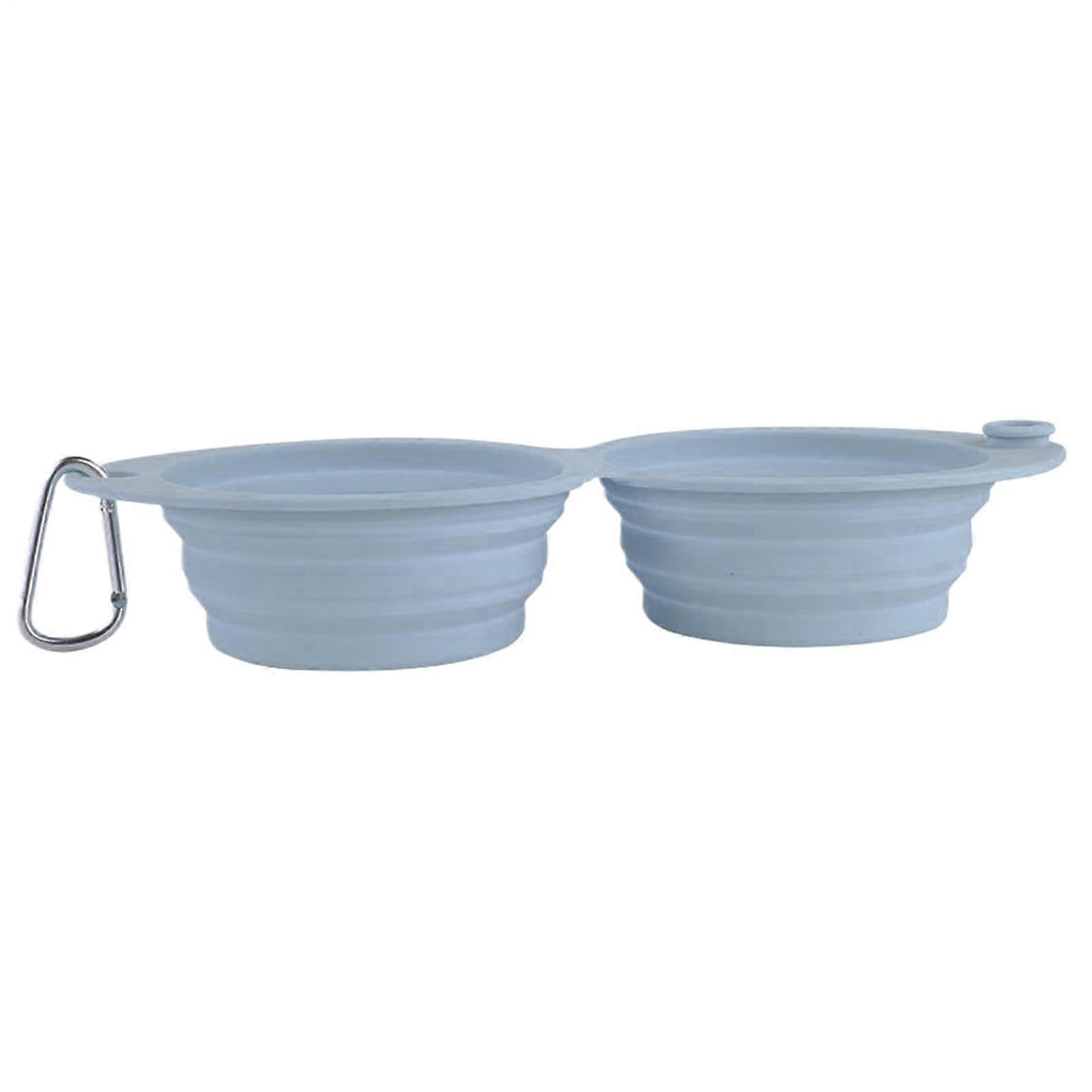 Dog Travel Bowl Foldable Portable Pet Dish For Outdoor Use Travel Size Lightweight Compact Water And Food Container Blue