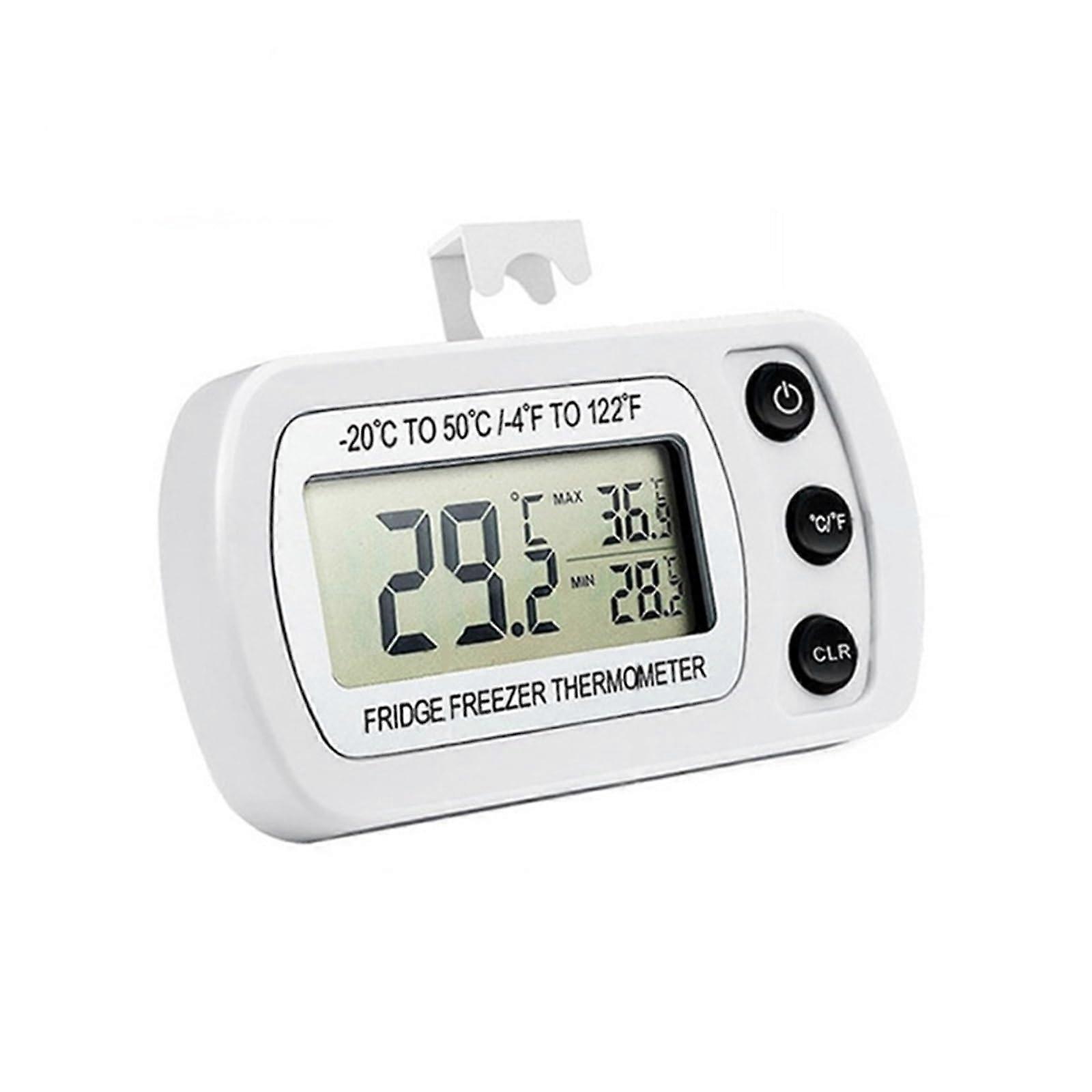 Waterproof Digital Refrigerator Thermometer Max/Min Record Function With Hook Accurate Measuremen(White)