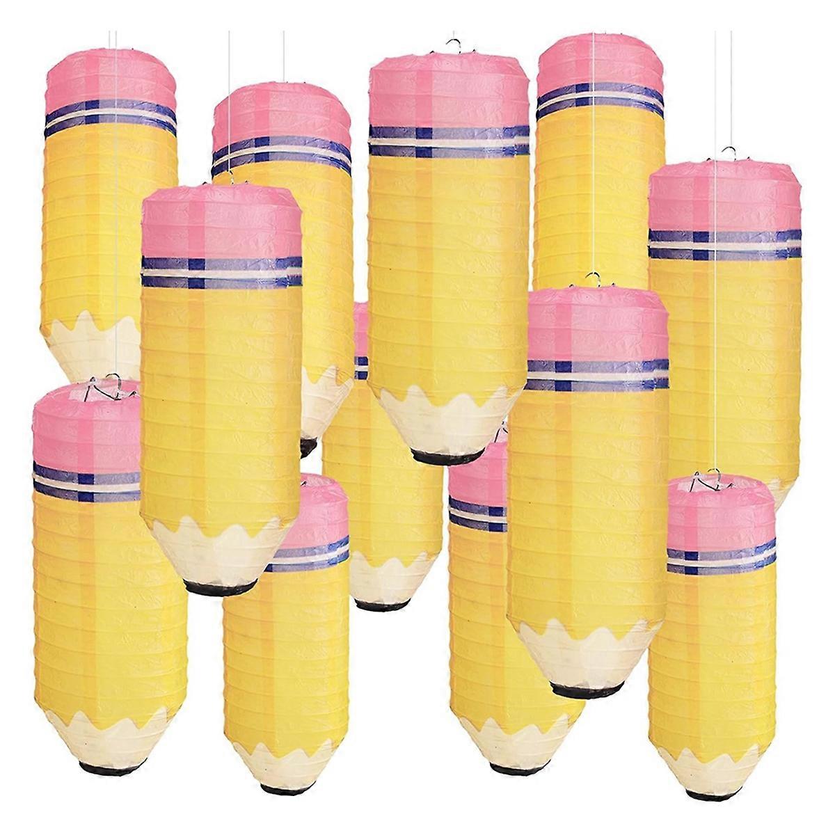 12 Pcs Pencil Hanging Paper Lanterns Party Decorations