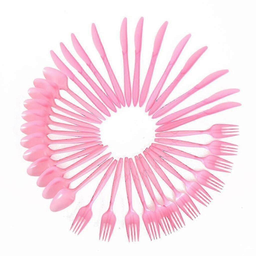 36pcs/set Pink Unicorn Disposable Plastic Strong Spoons Knives Fork...