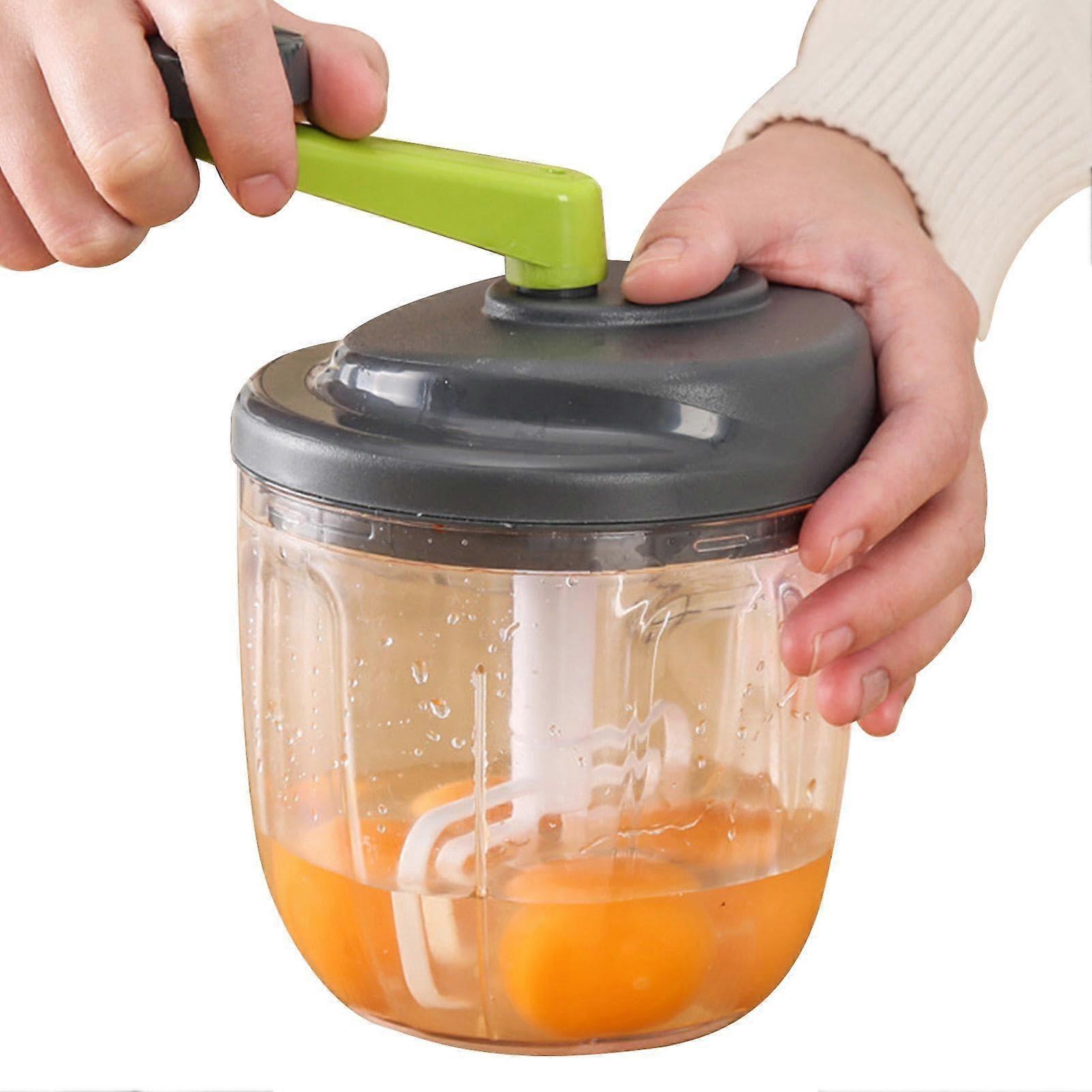 Onion Chopper Manual, Hand Crank Onion Spinner Food Chopper with Container