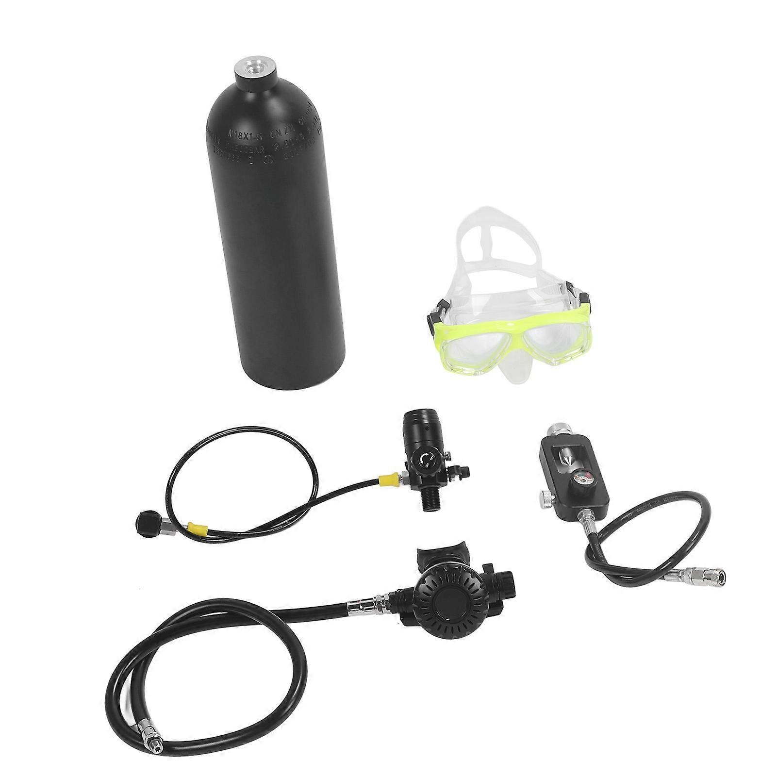 2L Mini Scuba Tank Kit Portable Oxygen Cylinder with Backpack Black