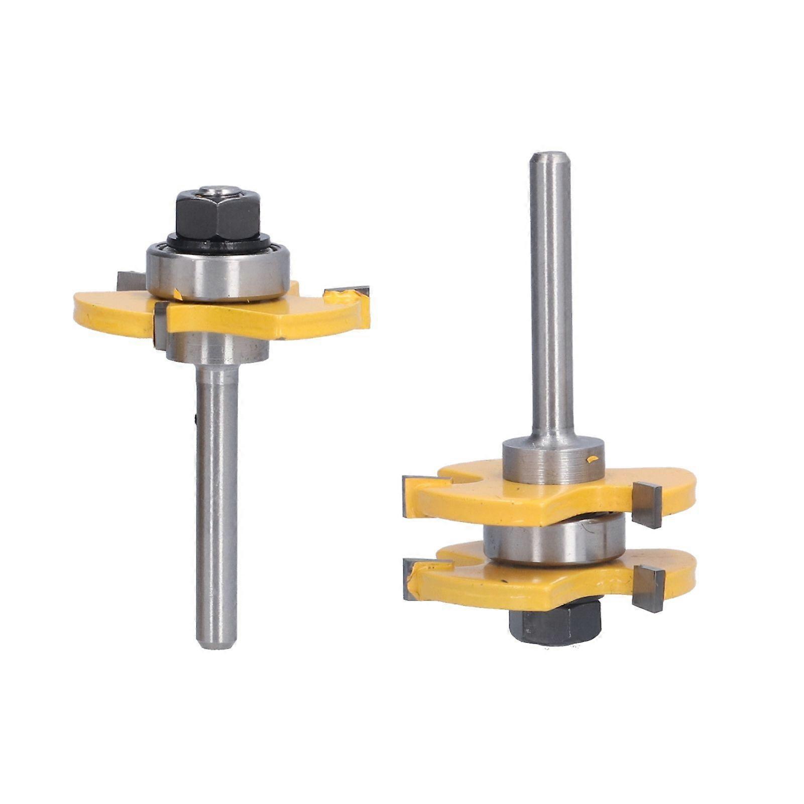 2Pcs T Shape Router Bit High Speed Steel Wood Milling Cutter for DIY Woodworking Carpentry