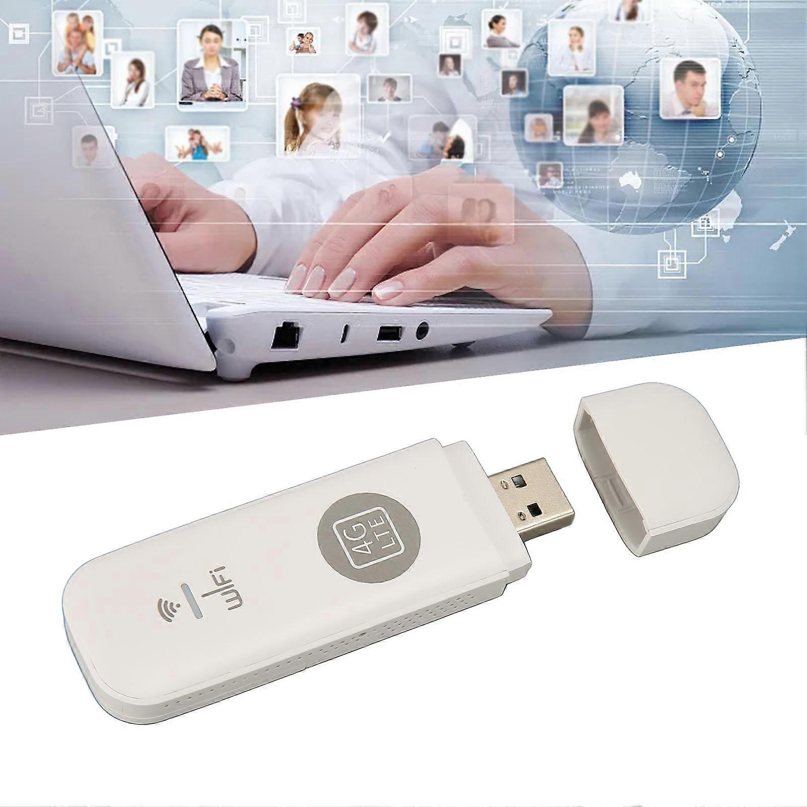 USB WiFi Adapter 150Mbps Micro SIM Slot 10 Users White Dongle