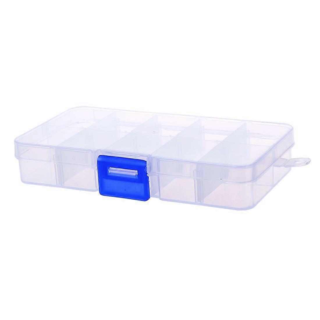 Clear Compartments Nail Art Tips Storage Box Case