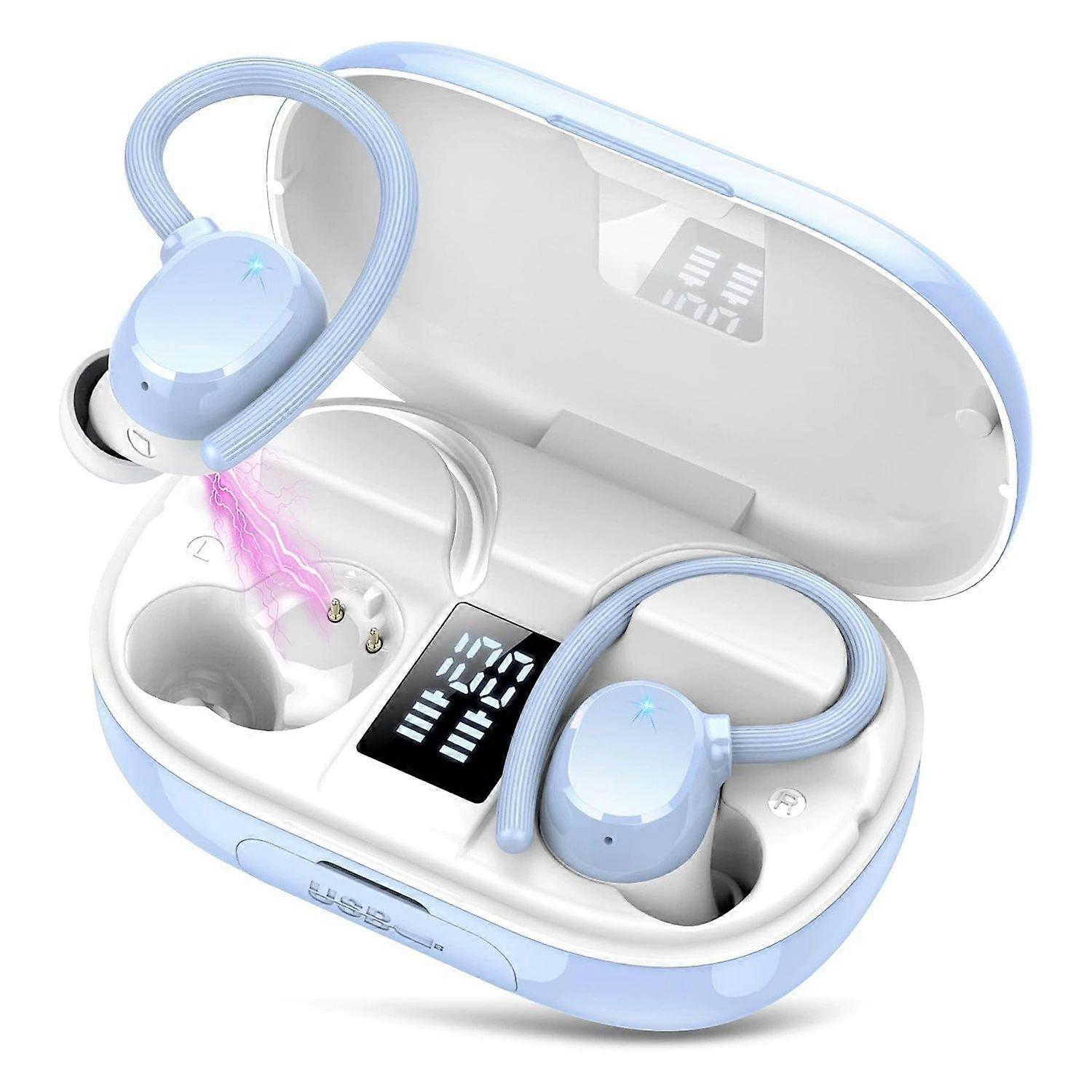 Wireless Earbuds Bluetooth 5.3 128H Playtime HiFi Stereo Deep Bass IP7 Waterproof for Sports Running and Daily Use(Blue)