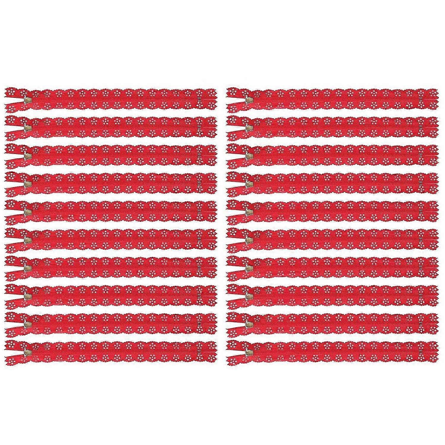 2025 أحدث موديل 20 قطعة 20 سنتيمتر DIY نايلون دانتيل سحابات لفائف زهرة سحاب ل