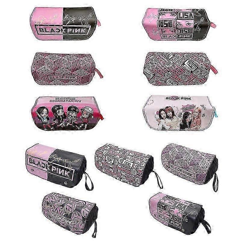 נרתיק עיפרון Blackpink בעל קיבולת גדולה לציוד לבית הספר או למשרד - תיק אחסון עמיד, ורוד