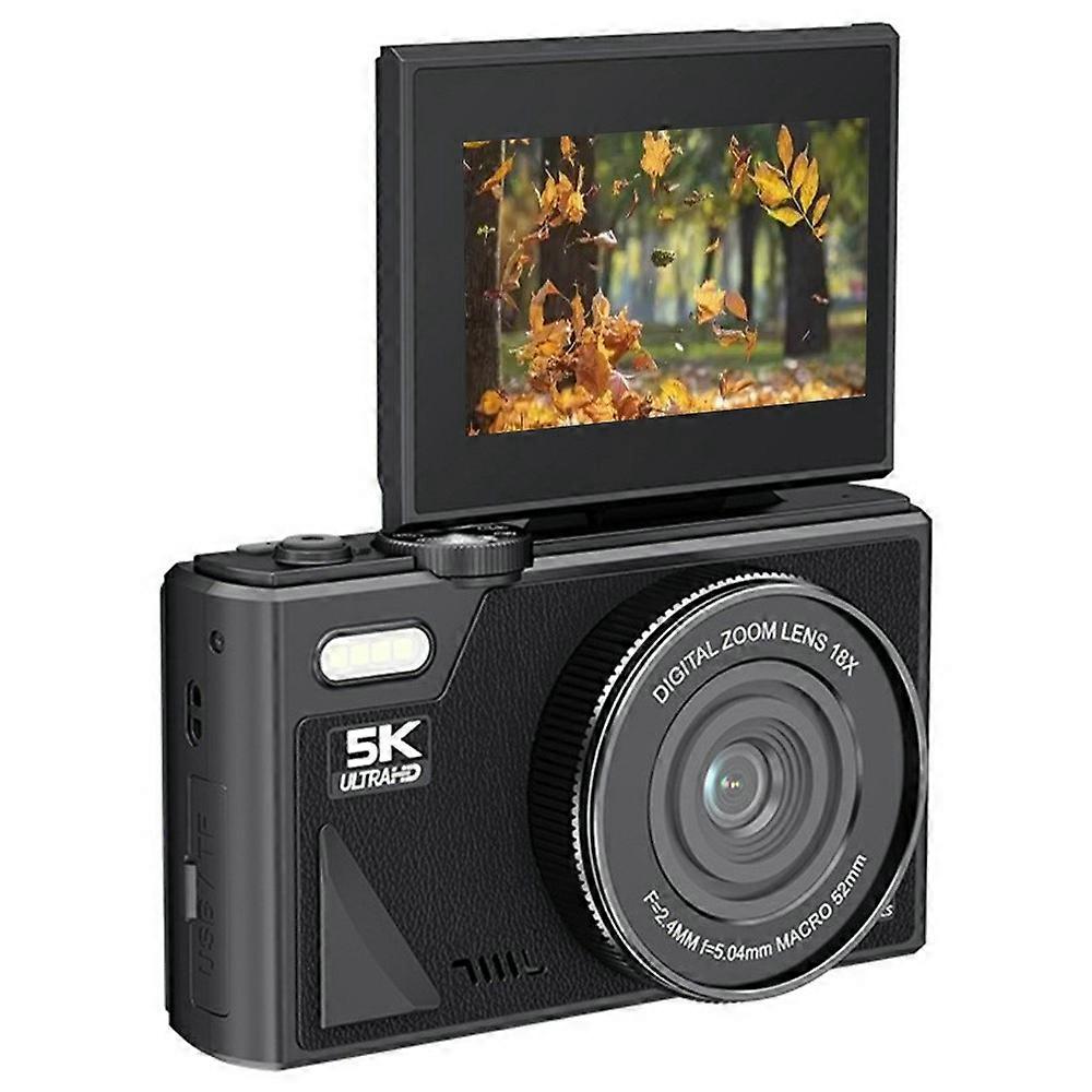 W1 3.0 Inch Flip Screen 18X Digital Zoom Digital Camera 5K Video Recorder with LED Flash